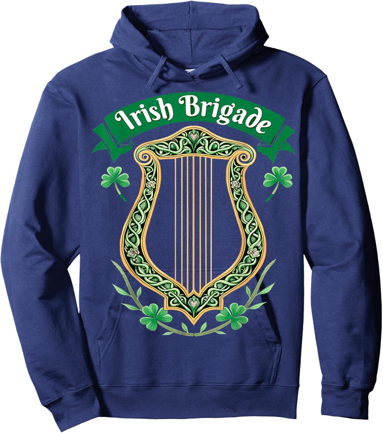Irish Brigade Celtic Harp Heritage Hoodie - Hoodie | Navy