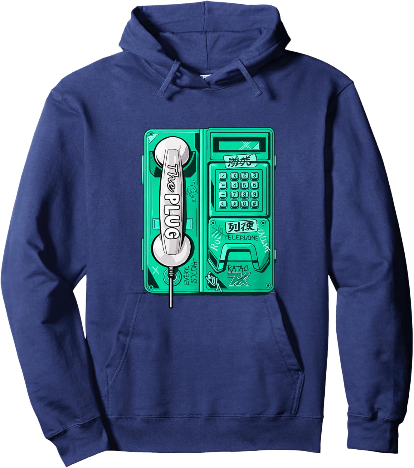 Light Teal Aqua Color Plugged Light Teal Aqua Hoodie - Hoodie | Navy