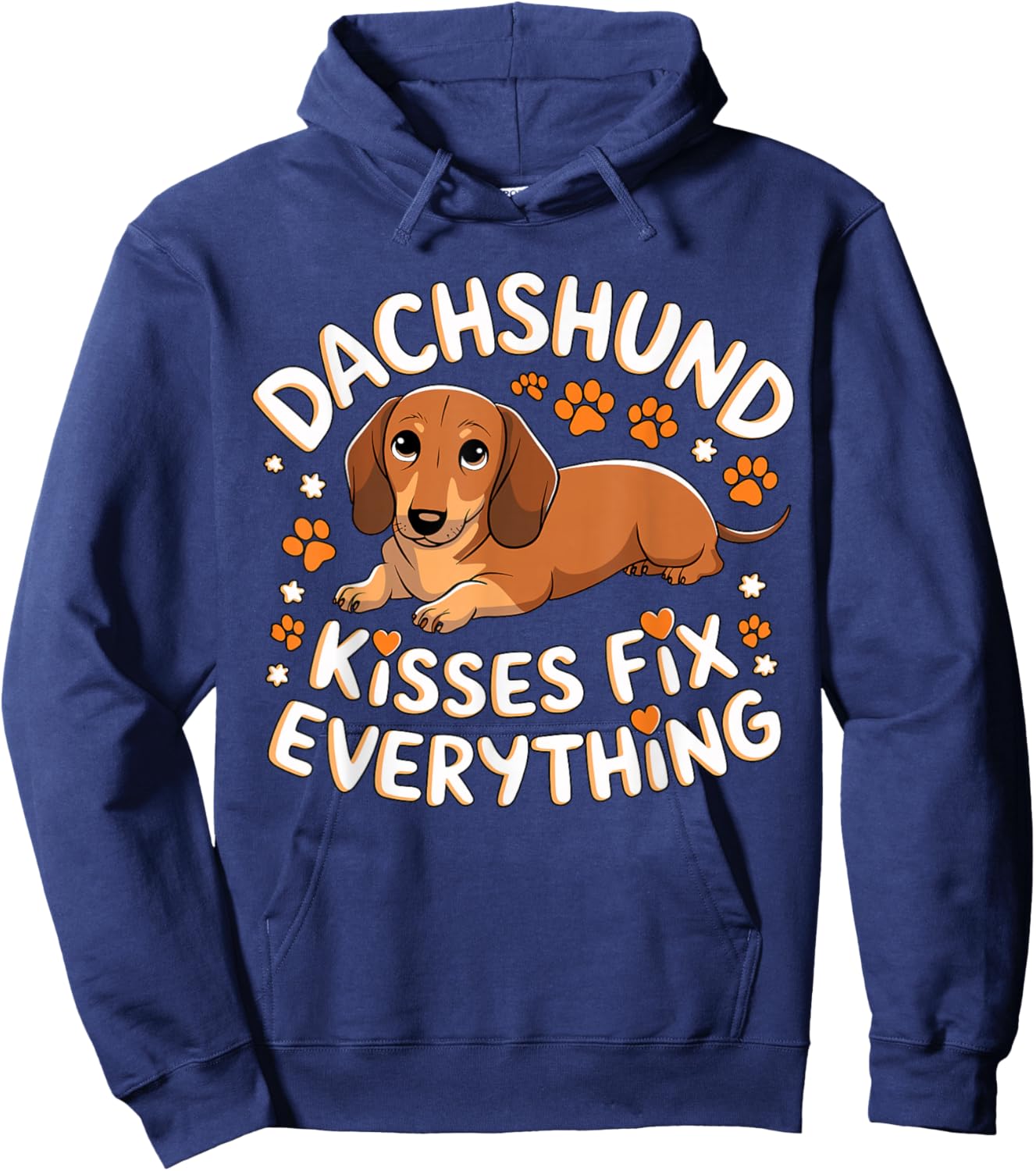 Dachshund Kisses Fix Everything Hoodie - Hoodie | Navy