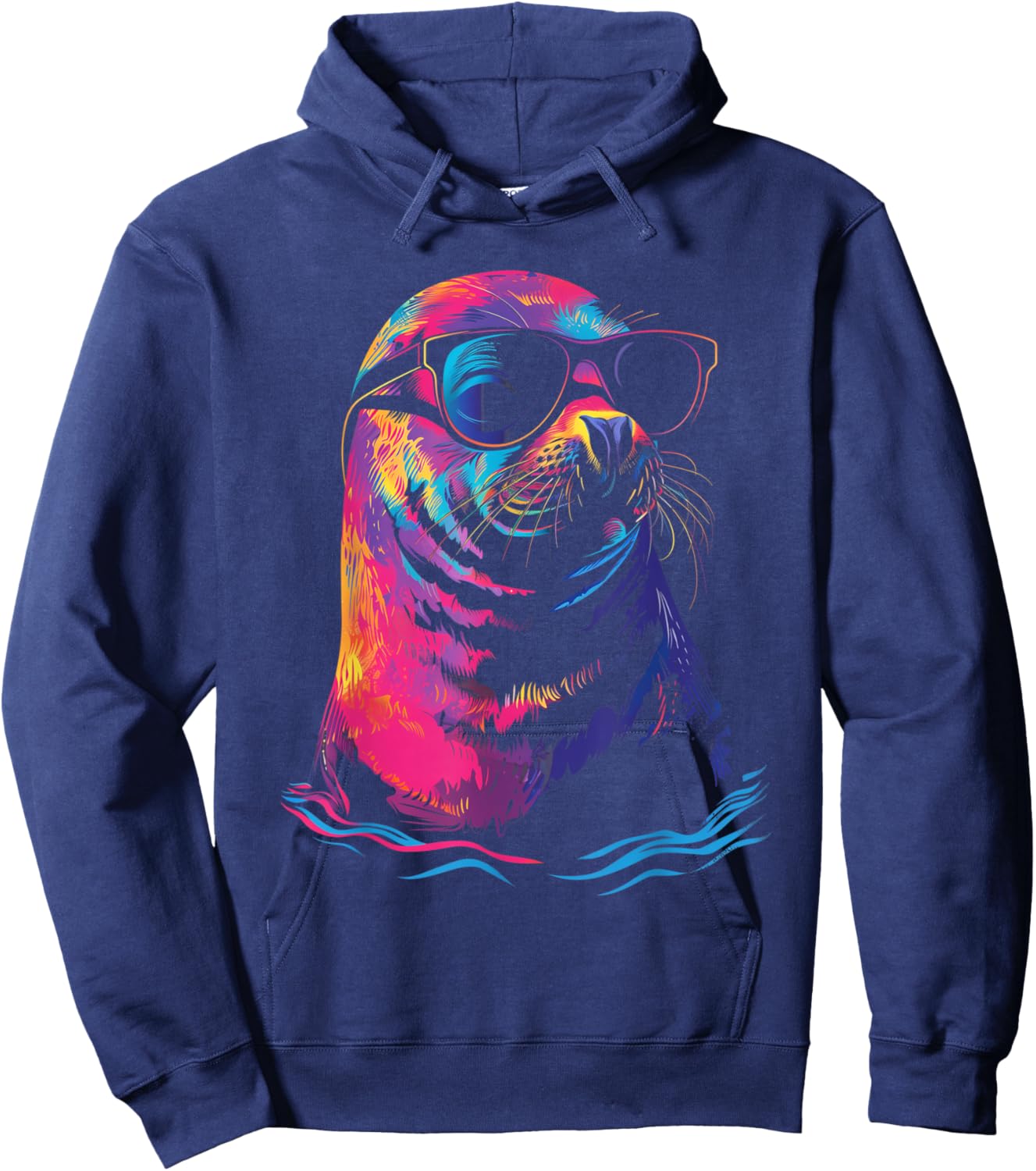 Seal Sunglasses Sea Lion Ocean Animal Hoodie - Hoodie | Navy