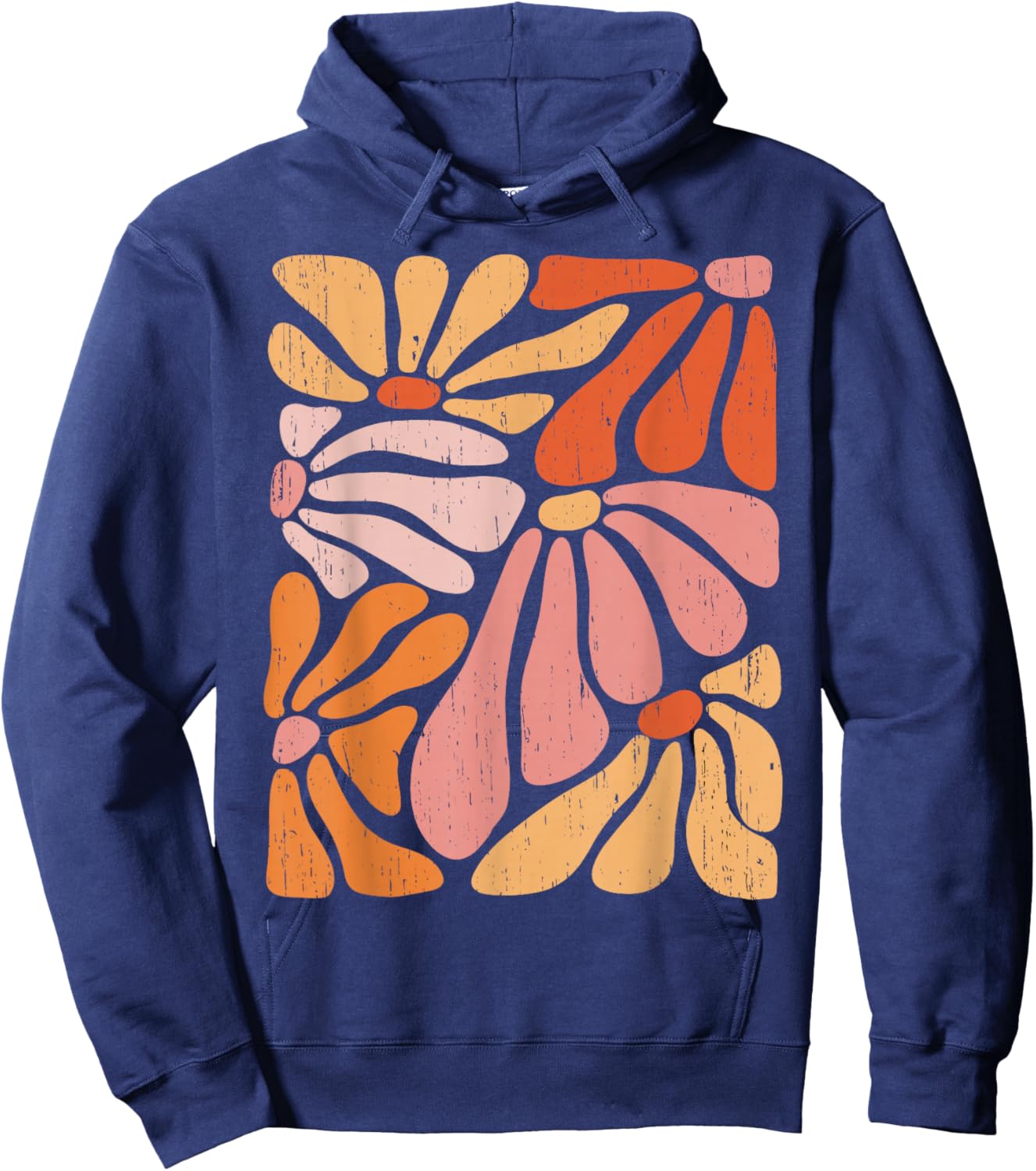 Boho Wildblumen Retro Floral Hoodie - Hoodie | Navy