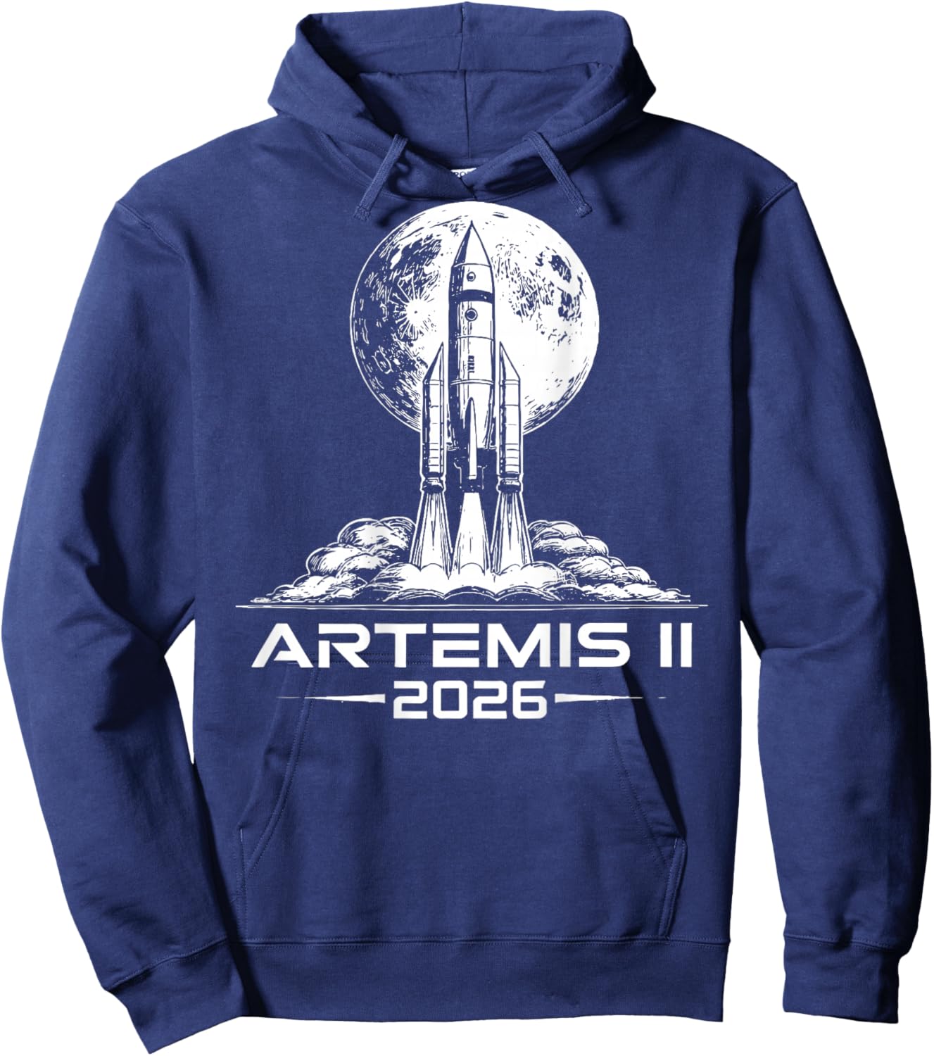 (On Back) Artemis II Back to the Moon 2026 Hoodie - Hoodie | Navy