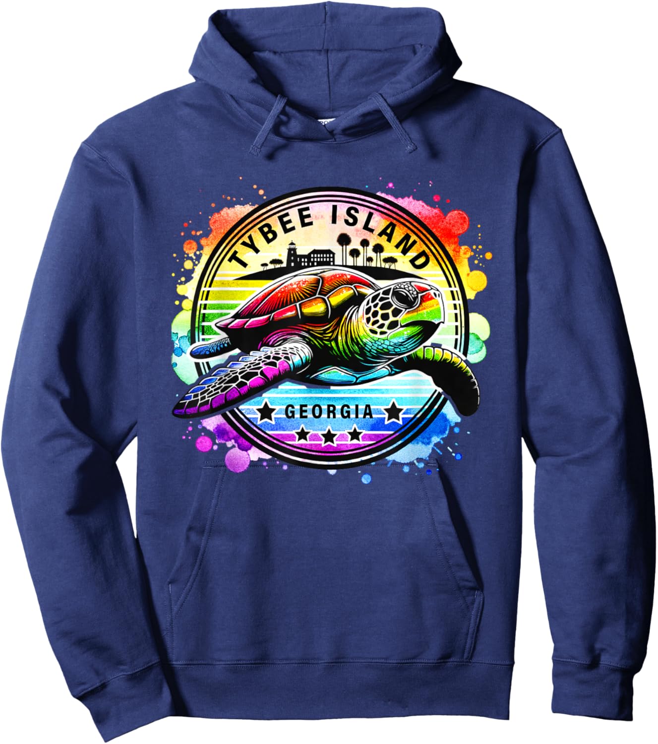 Tybee Island Georgia Sea Turtle GA Hoodie - Hoodie | Navy