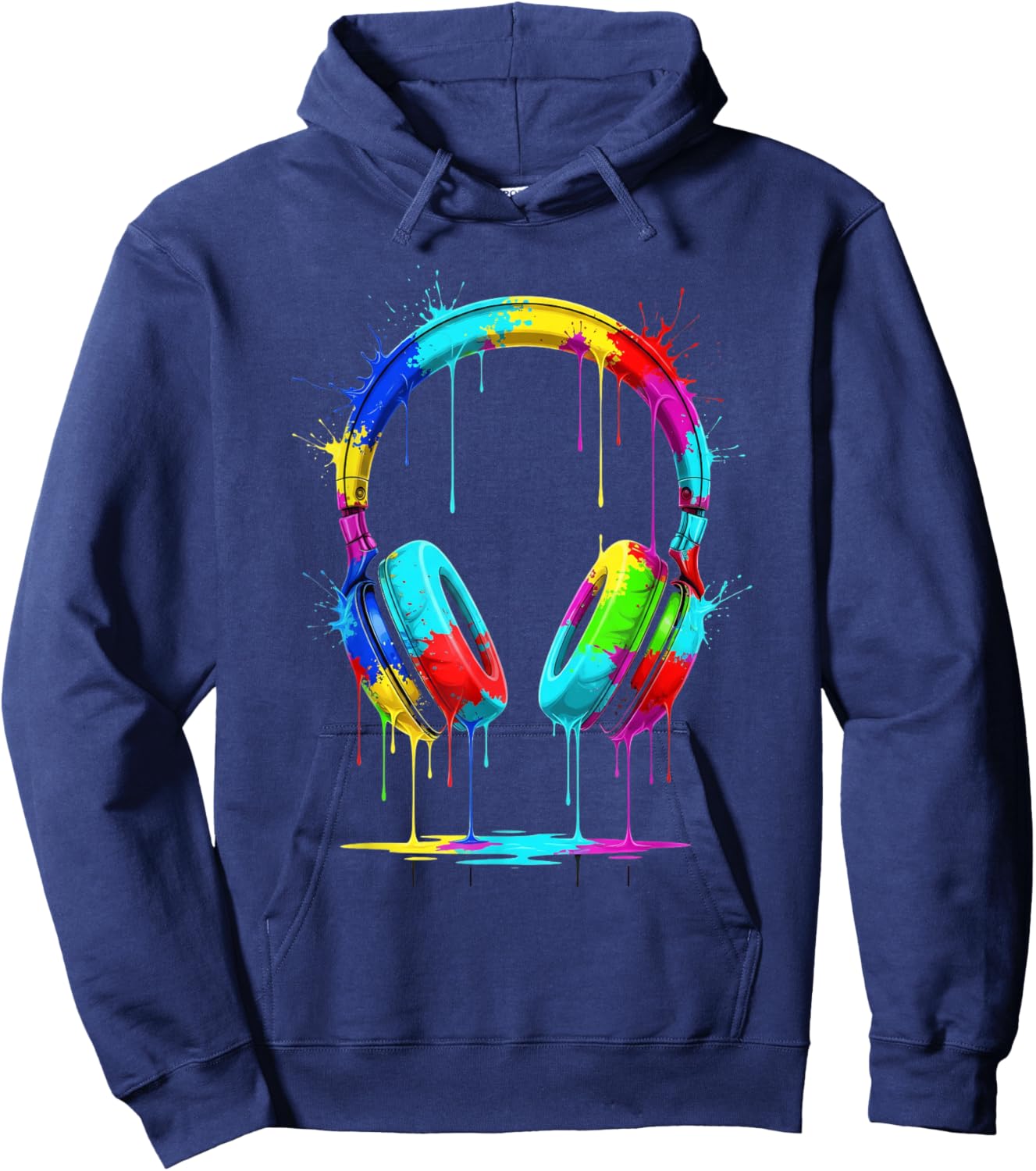 Gamer Headphones Paint Gaming Lover Hoodie - Hoodie | Navy