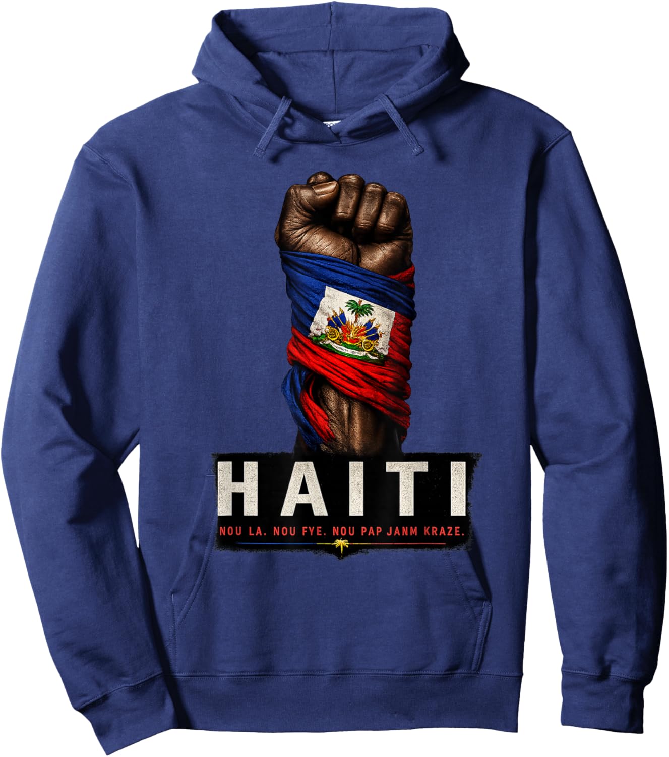 Ayiti Pride Fist Haitian Heritage Hoodie - Hoodie | Navy