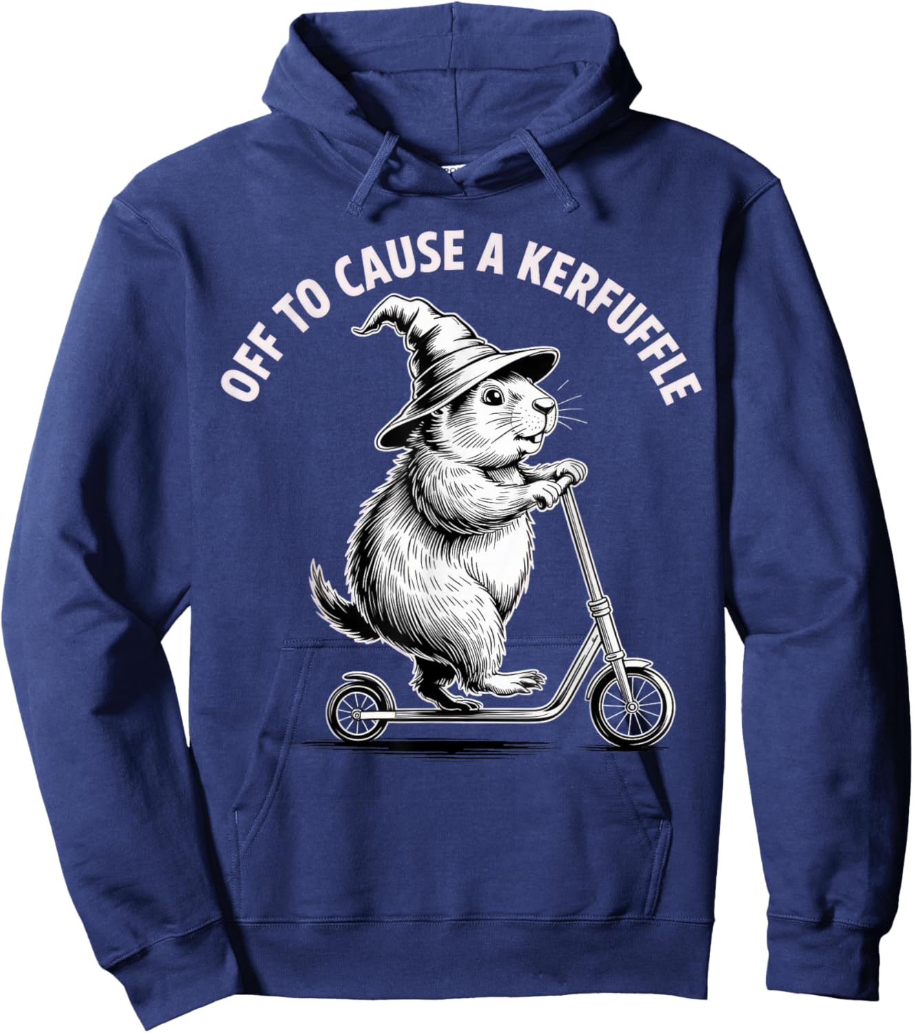 Off to Cause A Kerfuffle Meme Capybara Hoodie - Hoodie | Navy
