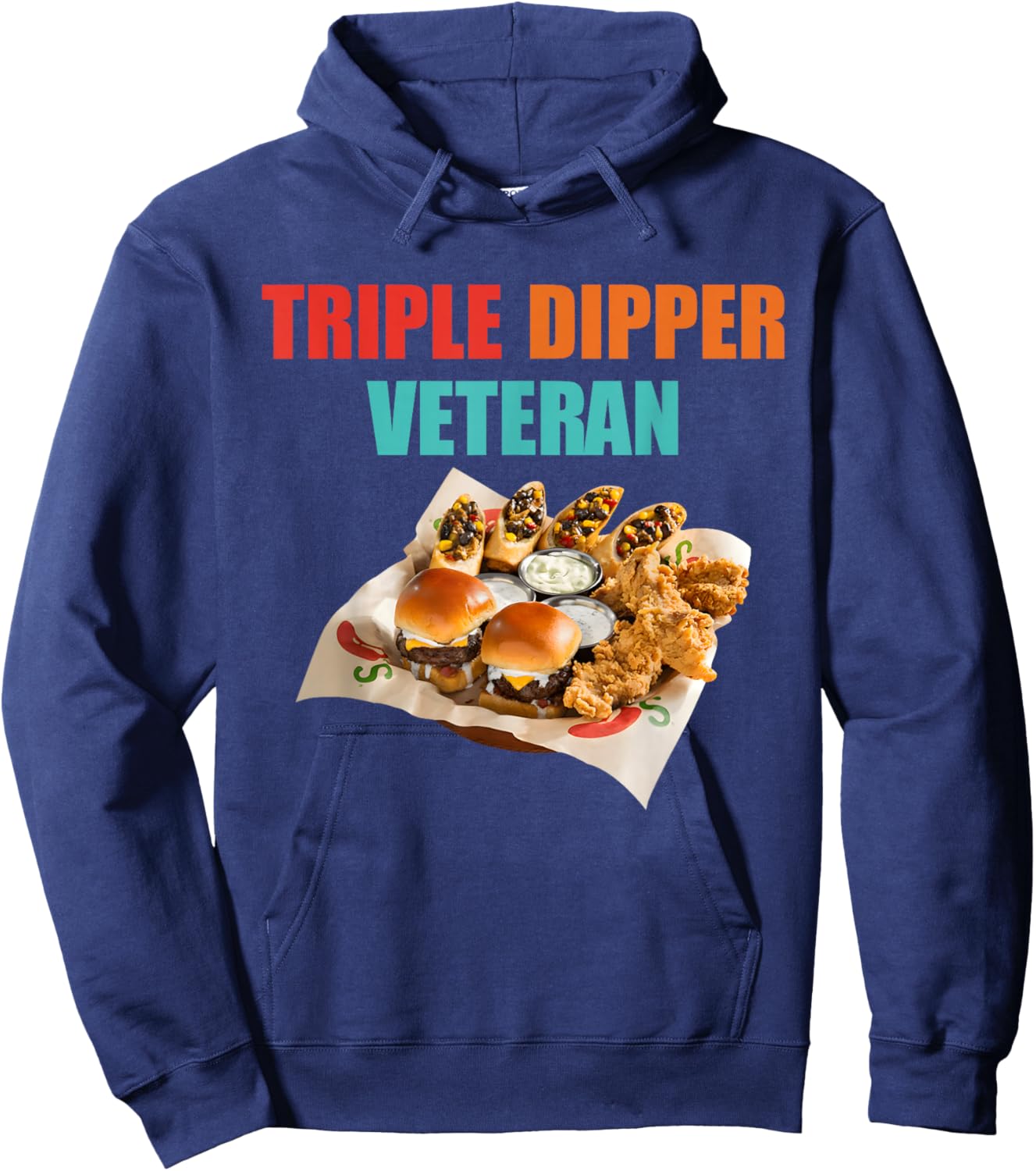 Triple Dipper Veteran Funny Hoodie - Hoodie | Navy