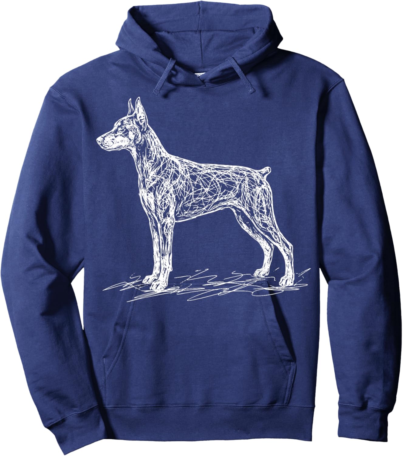 Doberman Line Art Hoodie - Hoodie | Navy