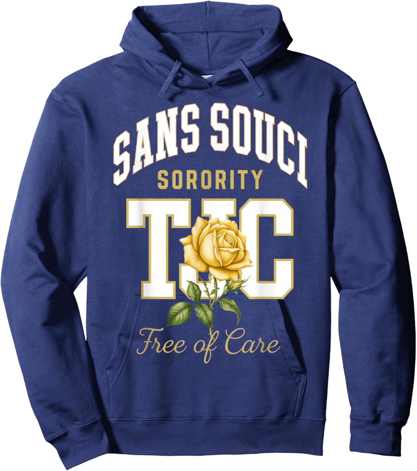 Sans Souci TJC Free of Care College Style Hoodie - Hoodie | Navy