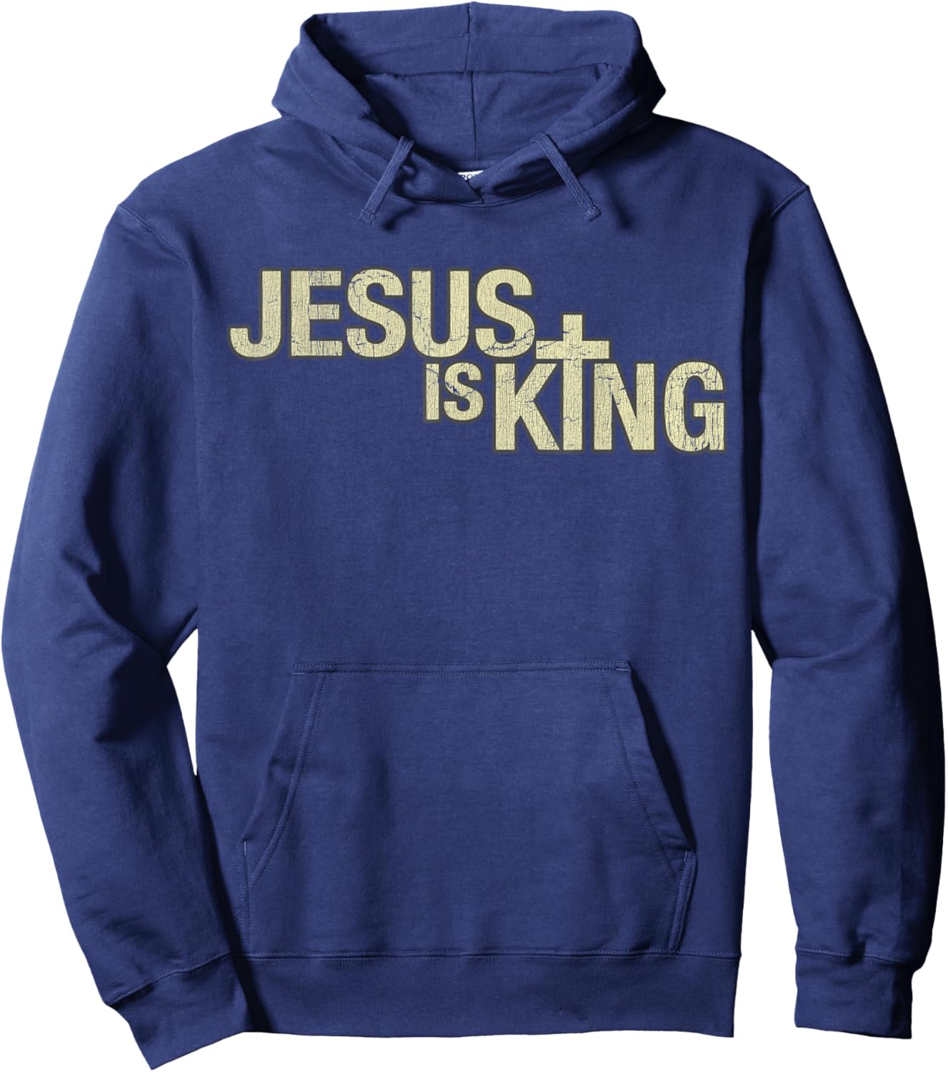 Vintage Jesus Is King Hoodie - Hoodie | Navy