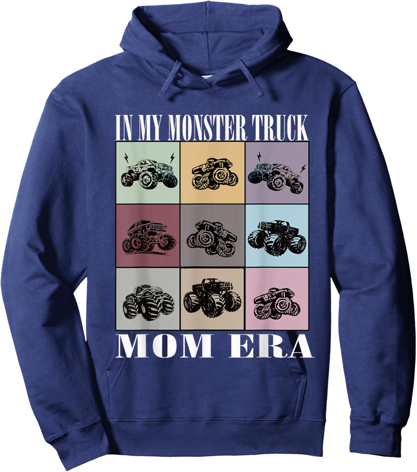 In My Monster Trucks Mom Era Hoodie - Hoodie | Navy