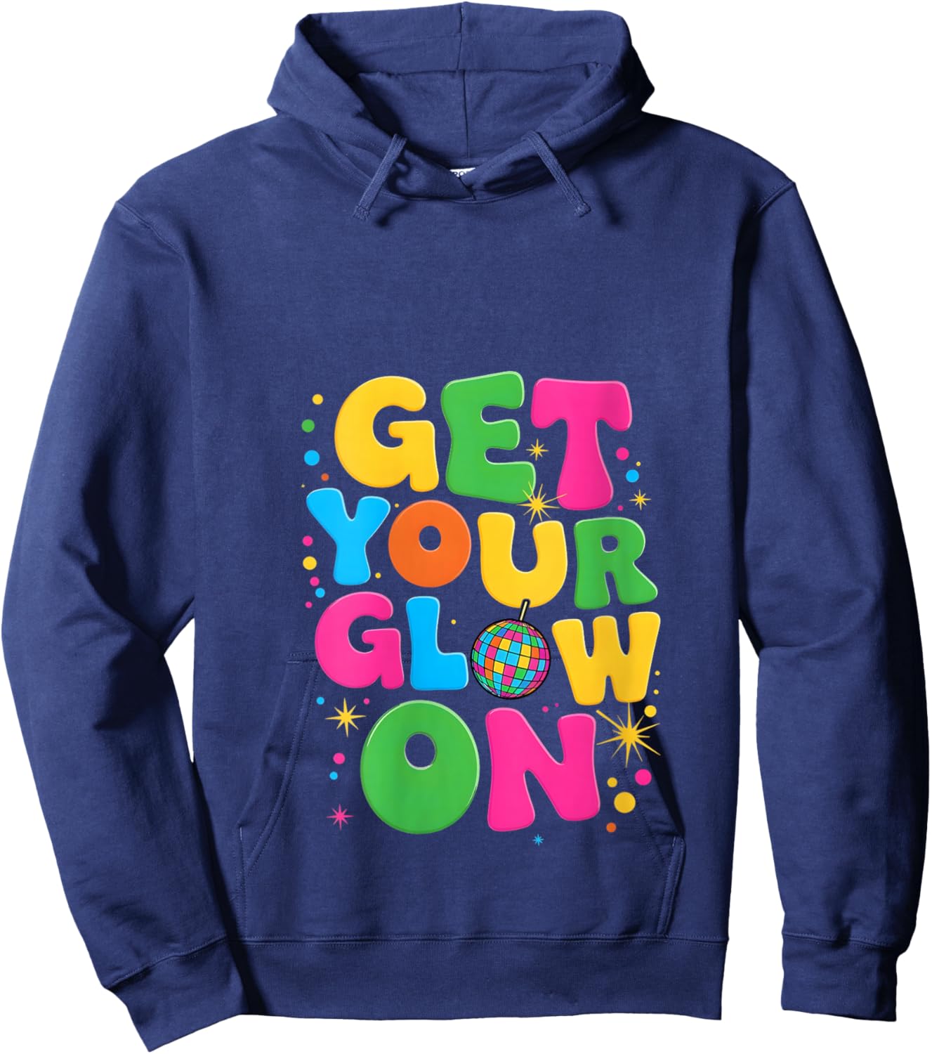 Women's Groovy Get Your Glowing-On V-Neck Hoodie - Hoodie | Navy