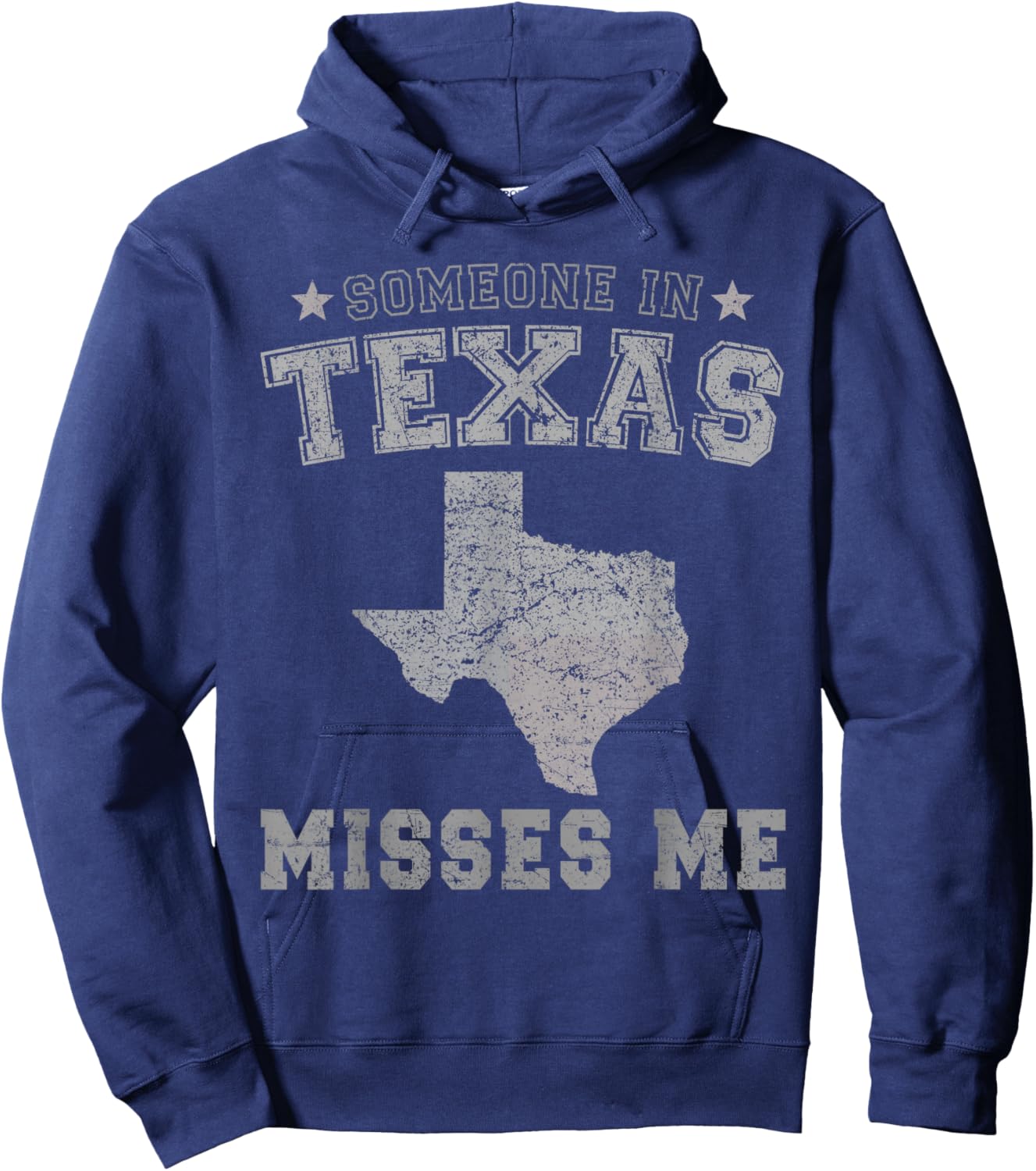 Someone In Texas Misses Me Heart Vintage State Hoodie - Hoodie | Navy