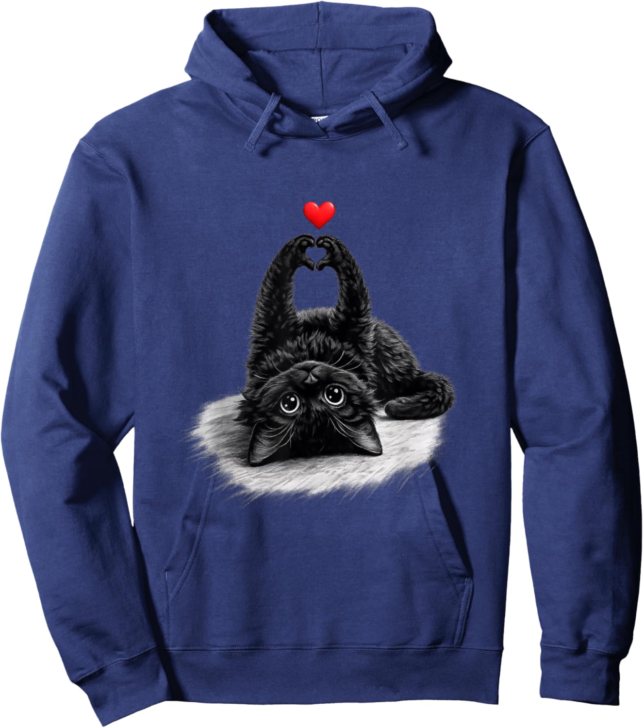Katzen Hauskatze Herz Geschenk Katzenliebhaber Hoodie - Hoodie | Navy