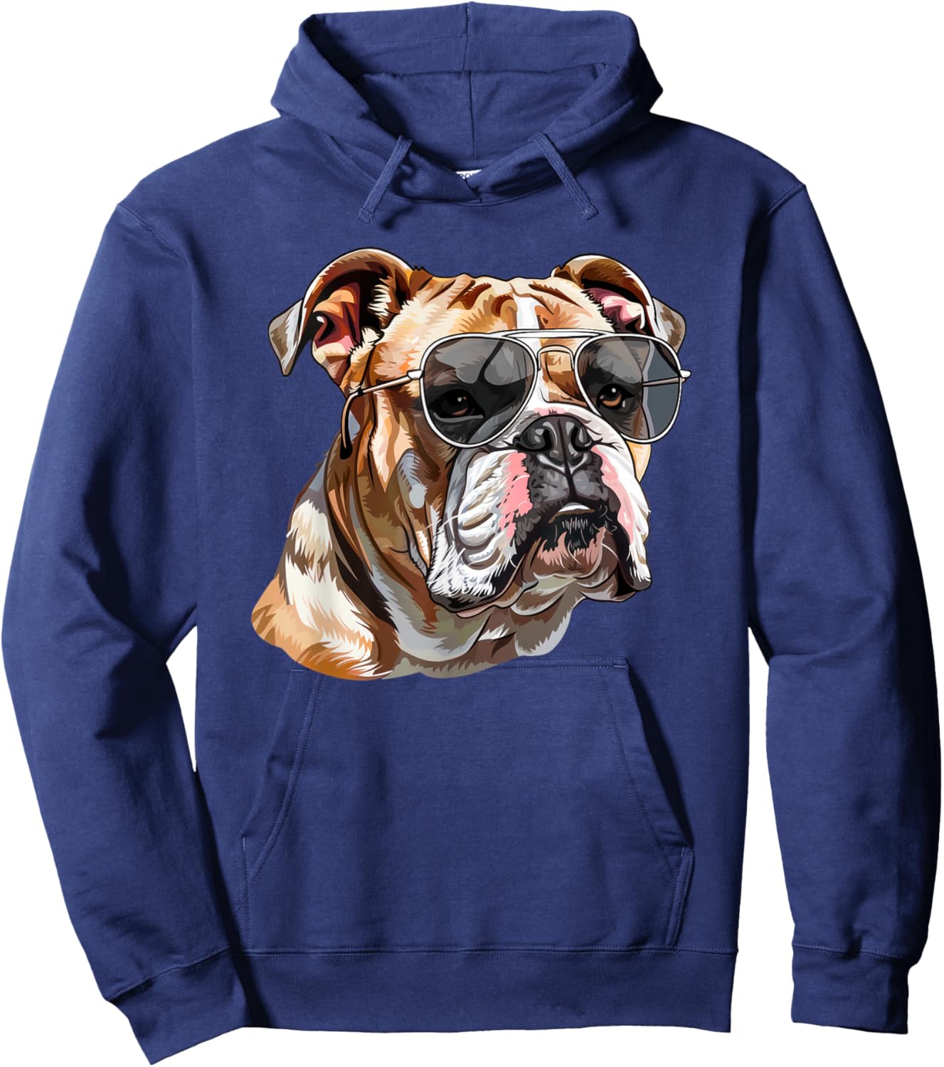 English Bulldog Dog Sunglasses Men Women Kids Hoodie - Hoodie | Navy