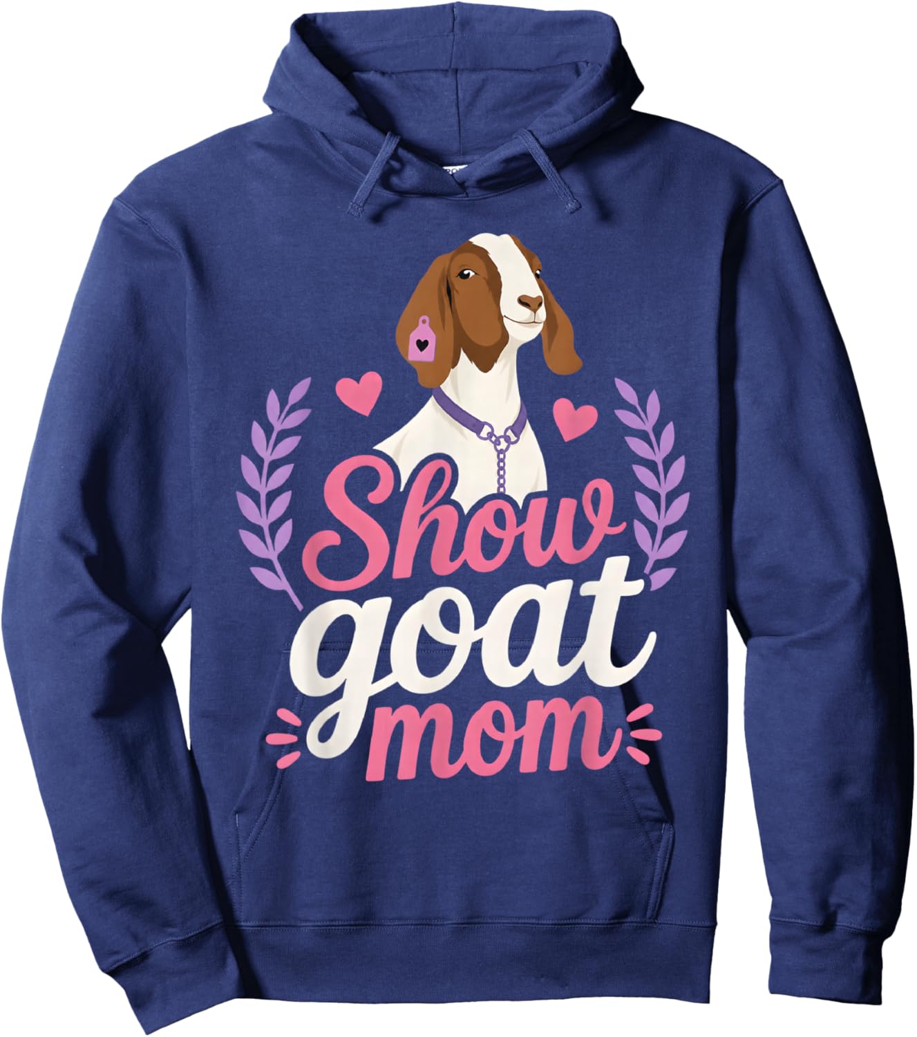 Show Goat Mom Livestock Stock Show Boer Hoodie - Hoodie | Navy