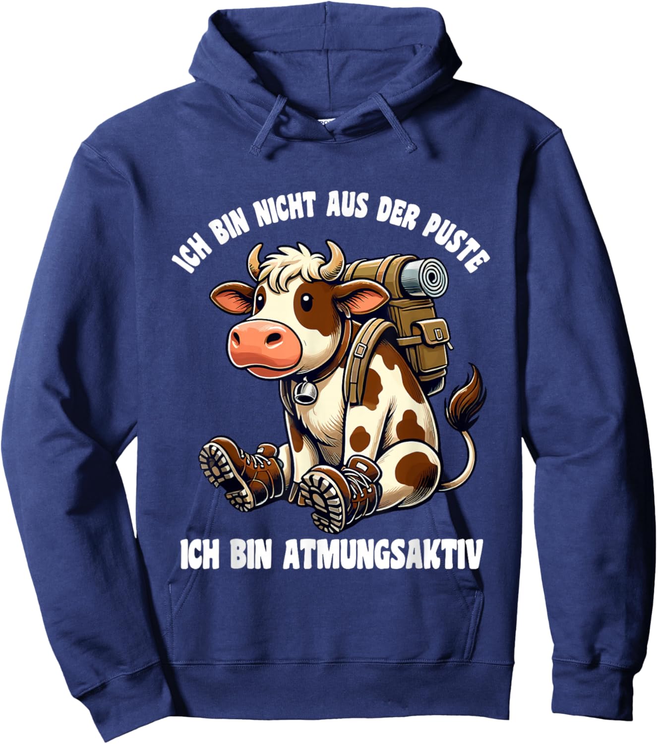 Lustiges Kuh Berg Bergsteiger Wandern Hoodie - Hoodie | Navy