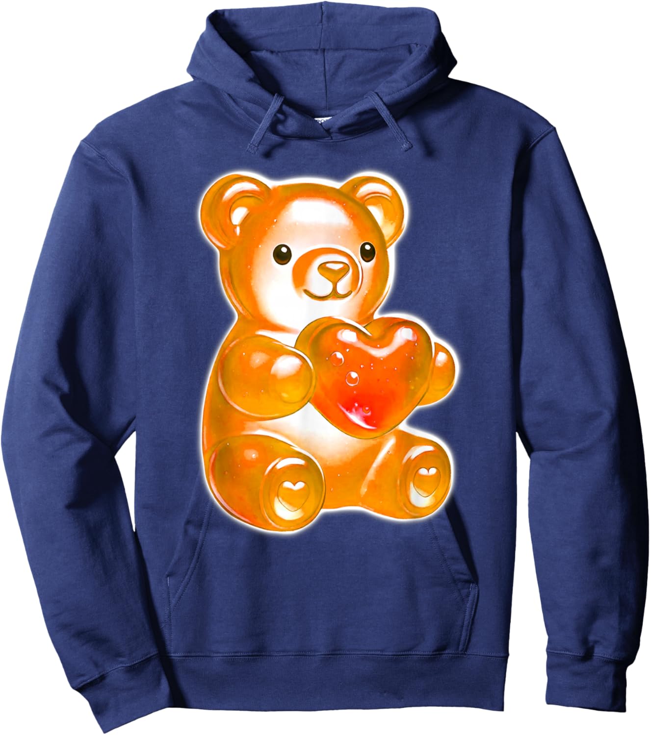 Gummy Bear Candy Heart Orange Hoodie - Hoodie | Navy
