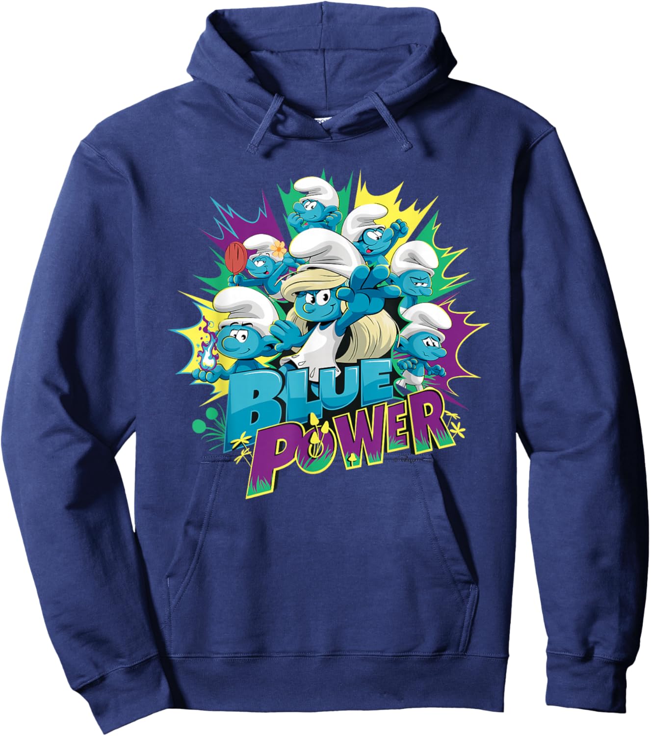 The Smurfs Movie Village Blue Power Smurfette Hoodie - Hoodie | Navy