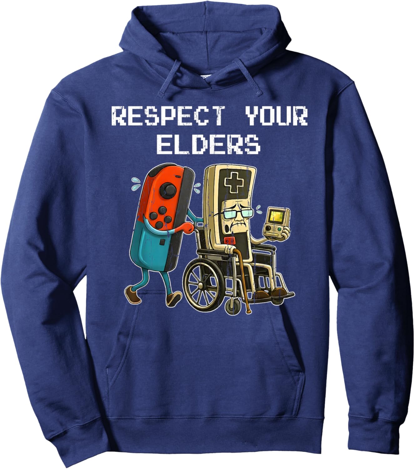 Respect Your Elders, Retro Gaming Hoodie - Hoodie | Navy