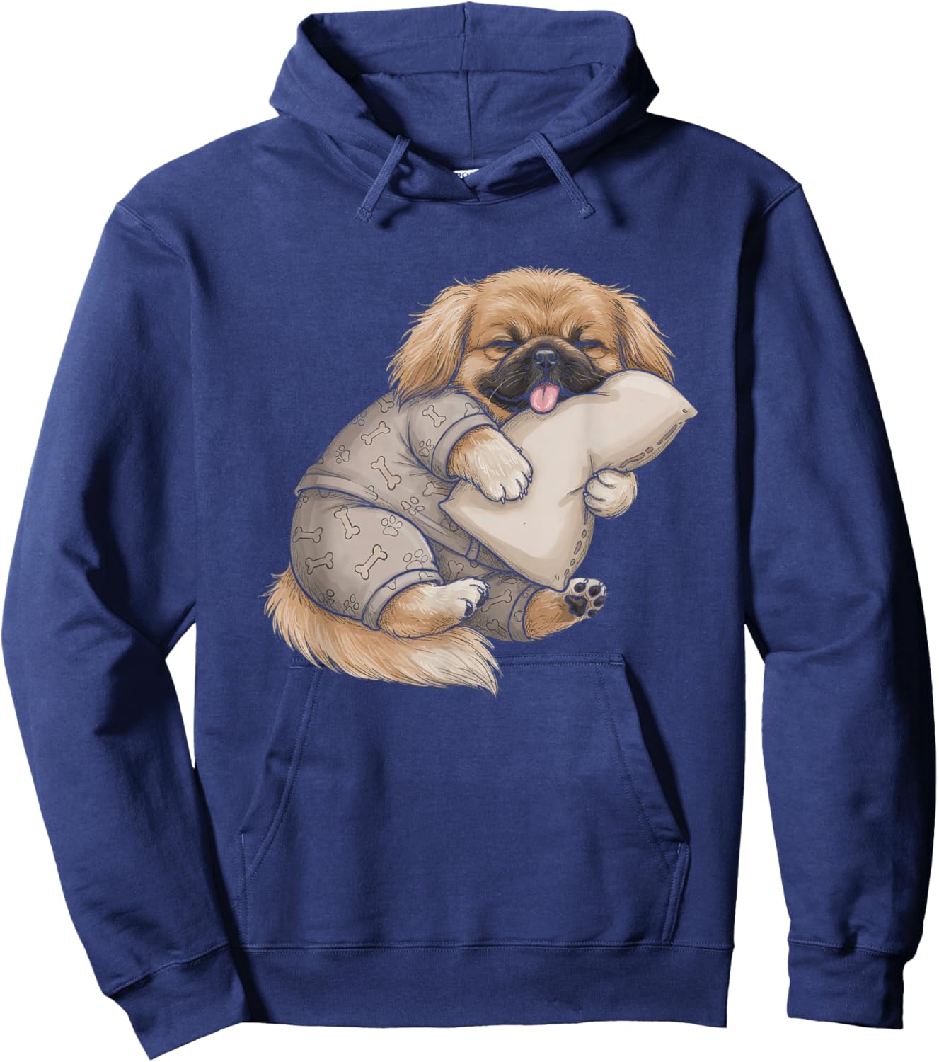 Funny Sleepy Pekingese Pajama Men Women Kids Hoodie - Hoodie | Navy