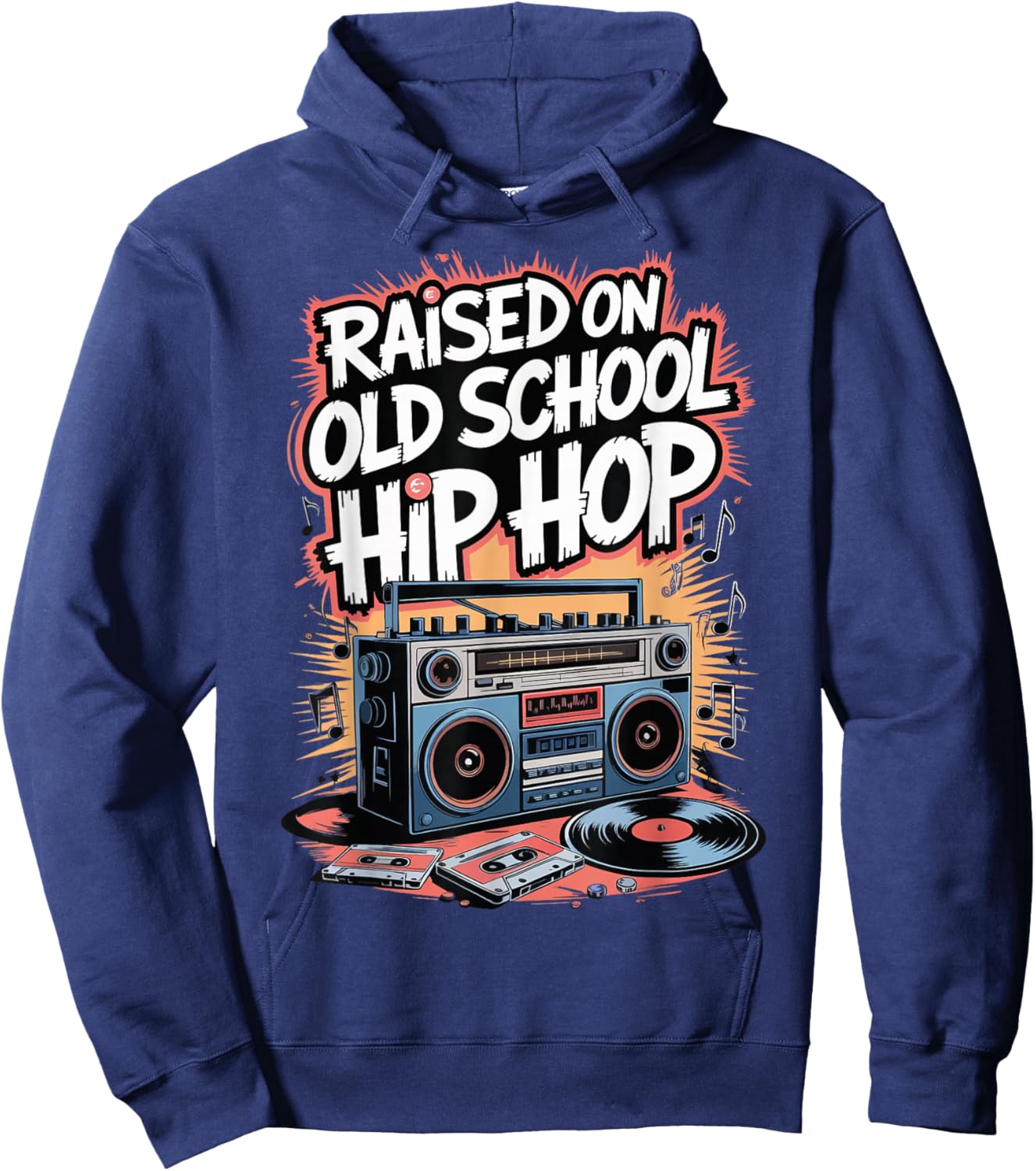 Raised On Old School Hip Hop Hoodie - Hoodie | Navy