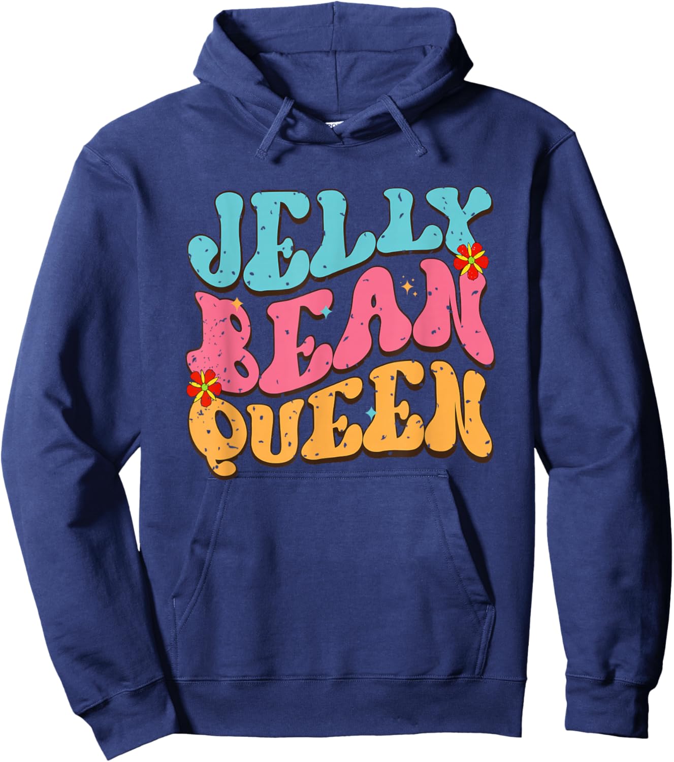 Jelly Bean Queen Groovy Lettering Vibes Hoodie - Hoodie | Navy