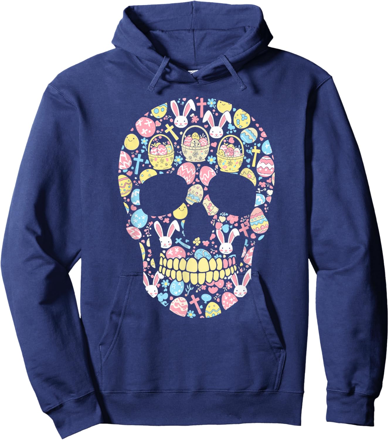 Skull Bunny Easter Egg Easter Day Kids Hoodie - Hoodie | Navy
