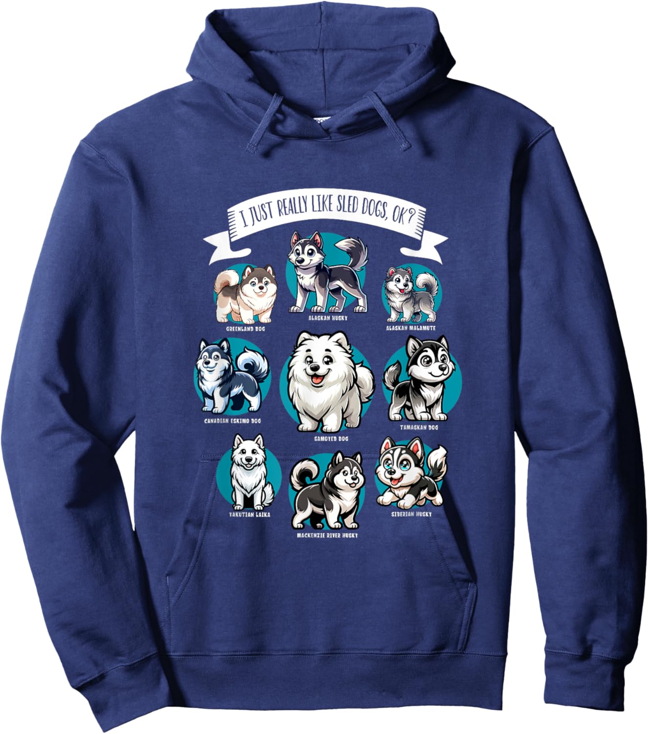 Different breeds of sled dogs Hoodie - Hoodie | Navy