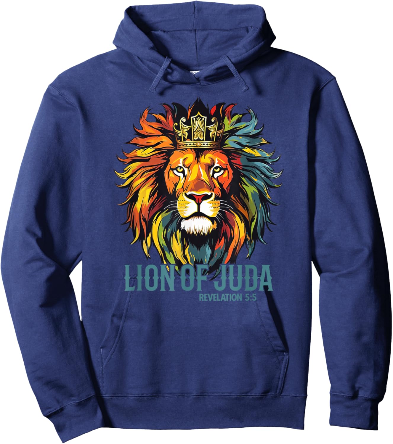 Jesus Lion Of Judah Crown Christians God Faith Hoodie - Hoodie | Navy