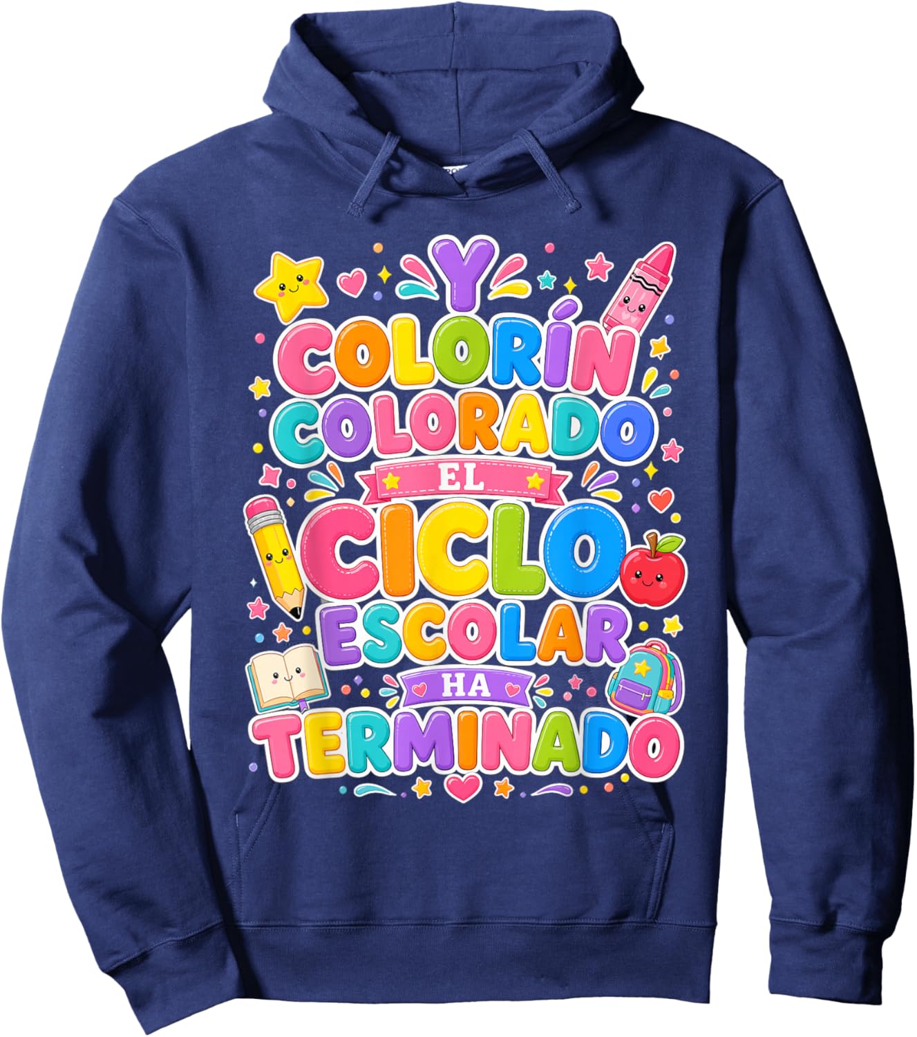 Cute Ultimo Dia de Escuela Spanish en Espanol Hoodie - Hoodie | Navy