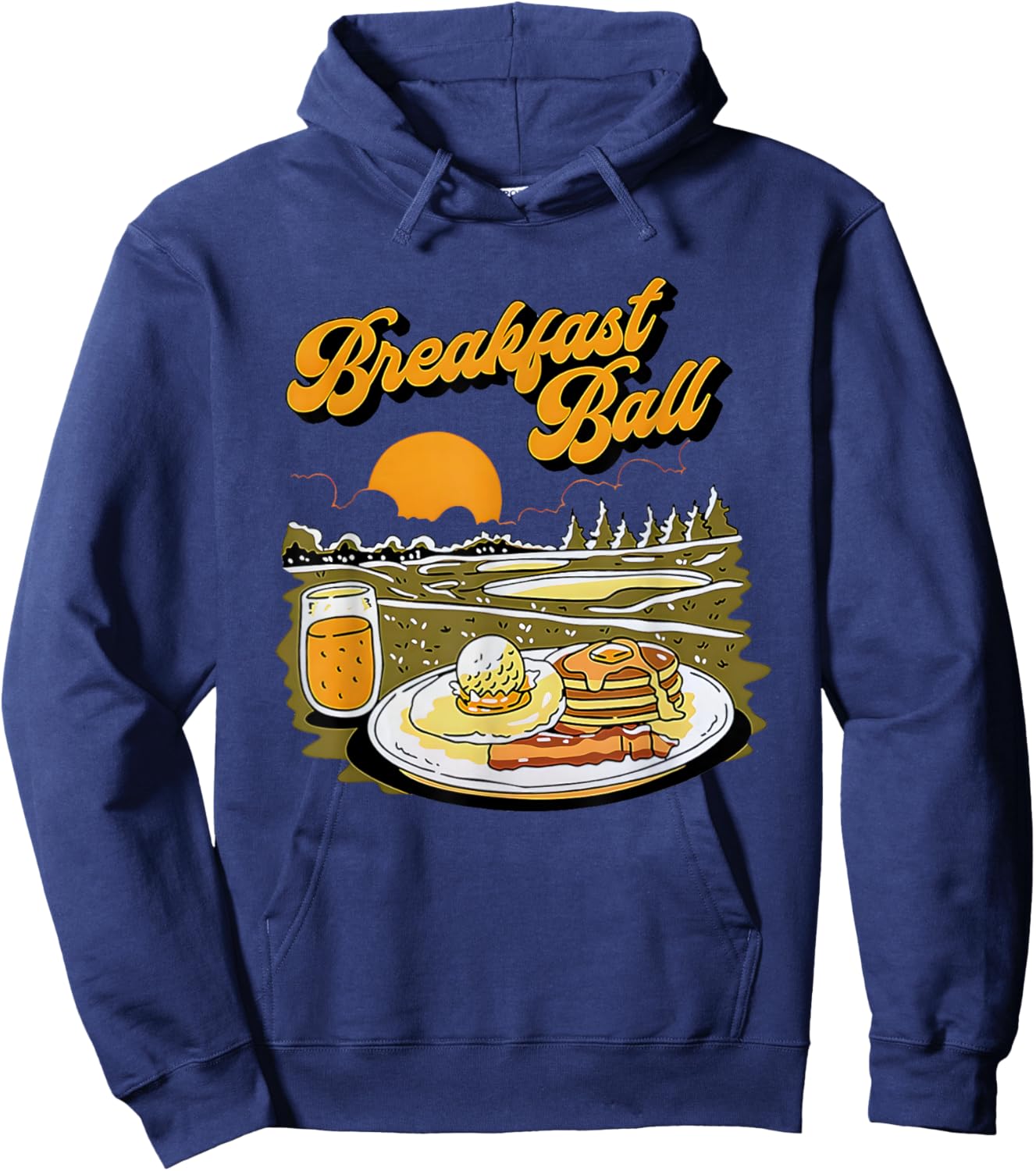 Breakfast Ball Funny Women Hoodie - Hoodie | Navy