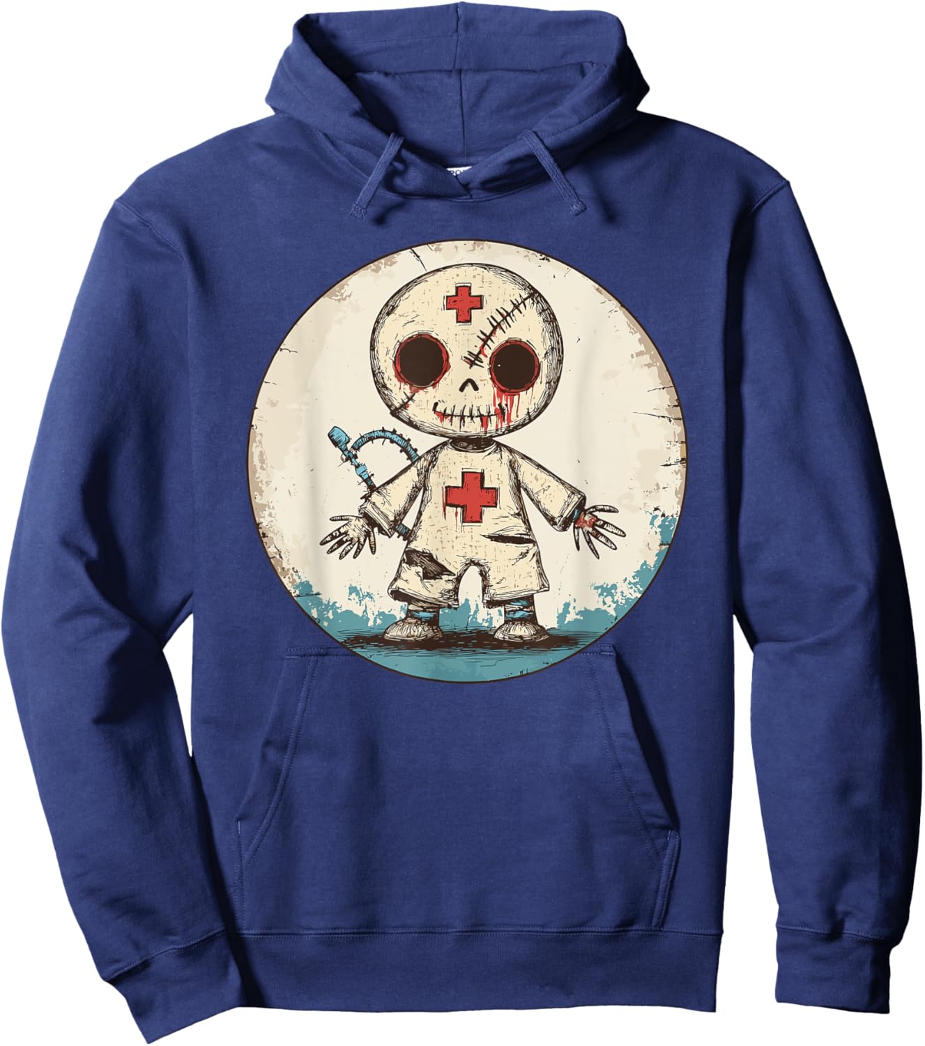 Zombie Nurse Costume Creepy Doll Halloween Hoodie - Hoodie | Navy