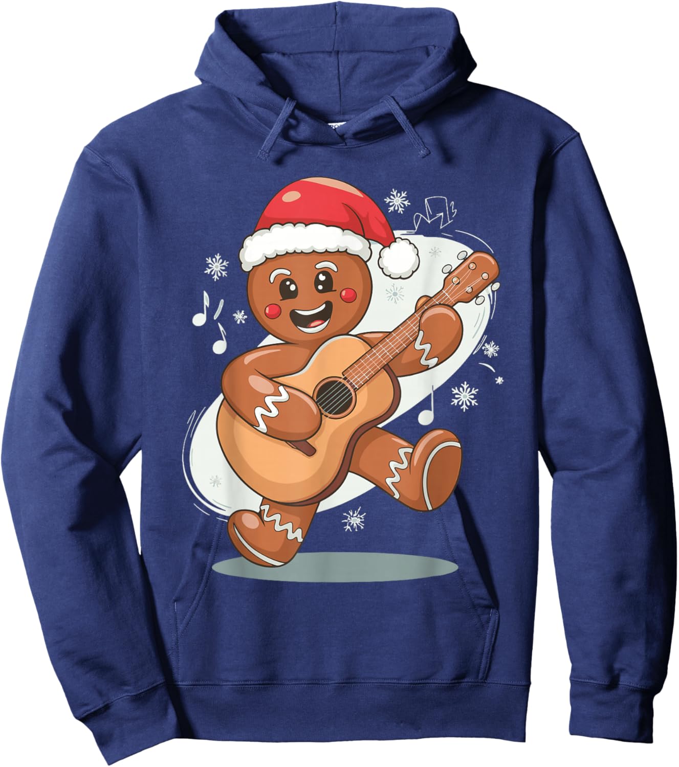 Gingerbread Playing Guitar Hoodie - Hoodie | Navy