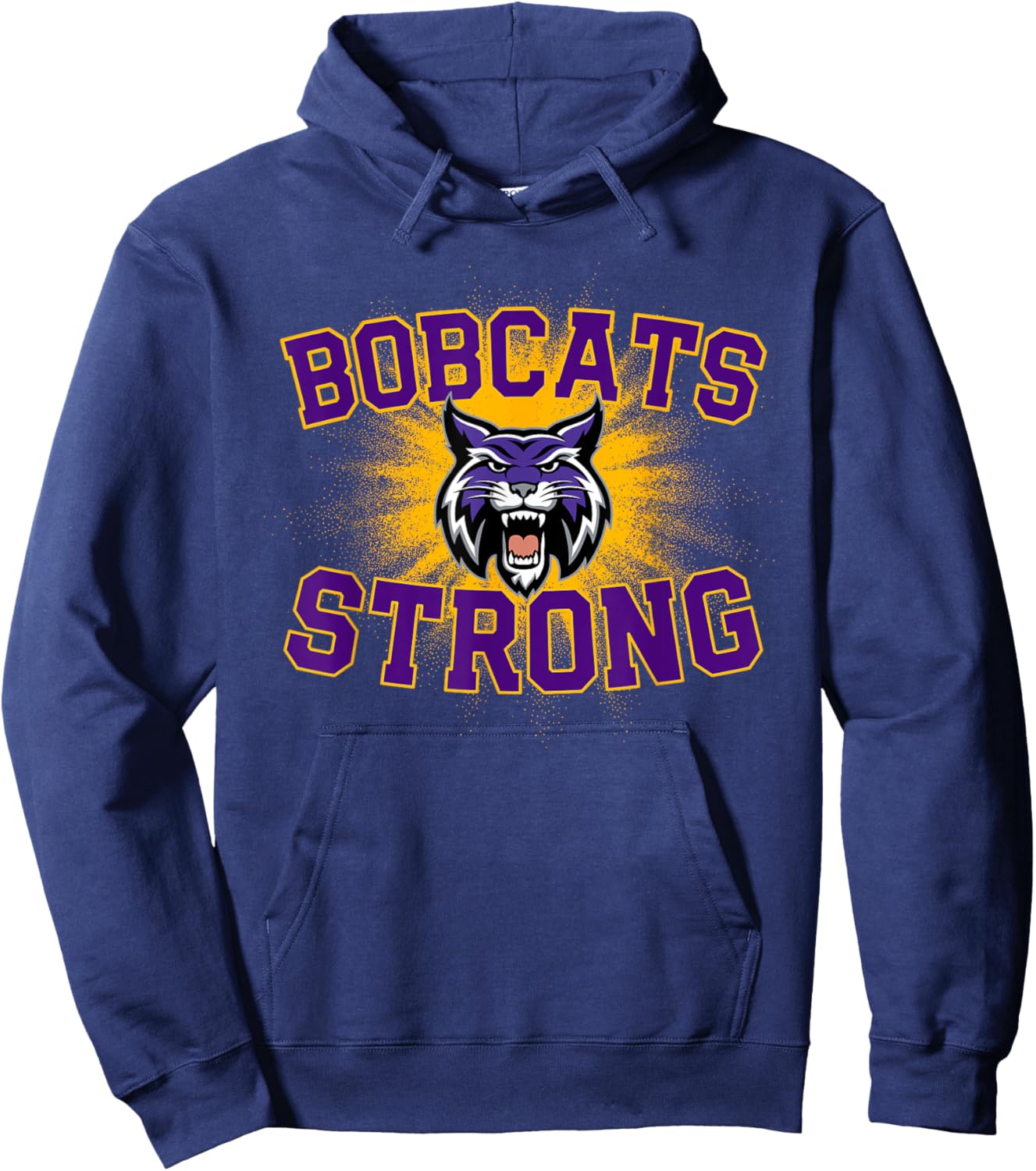 Hallsville Bobcats Logo Strong Flag HS Hoodie - Hoodie | Navy