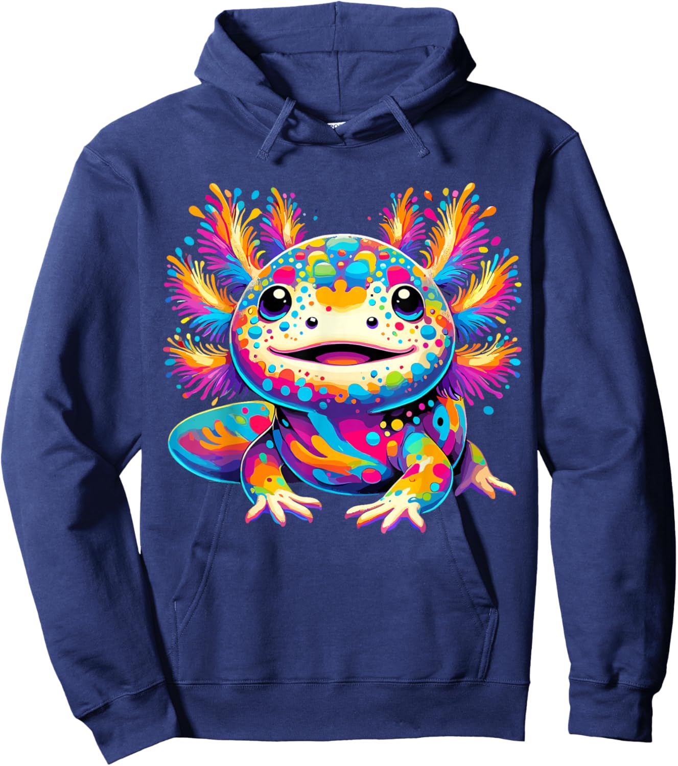 Axolotl Kawaii Colorful love Axolotls Hoodie - Hoodie | Navy