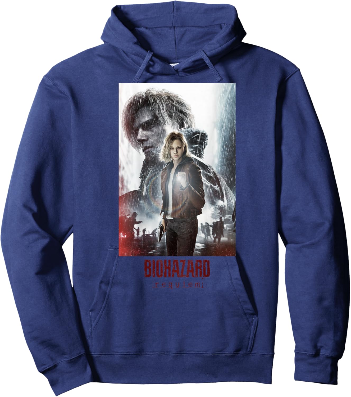 Resident Evil Requiem Leon & Grace Art BP Hoodie - Hoodie | Navy