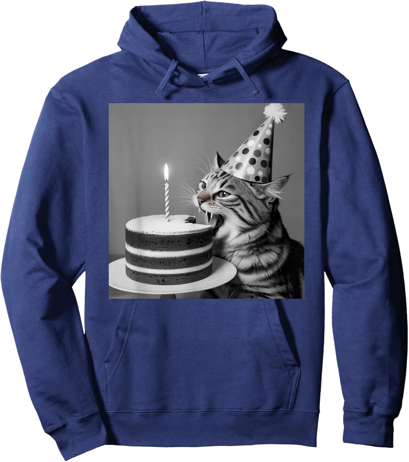 Birthday Cat Birthday Party Cake Hoodie - Hoodie | Navy
