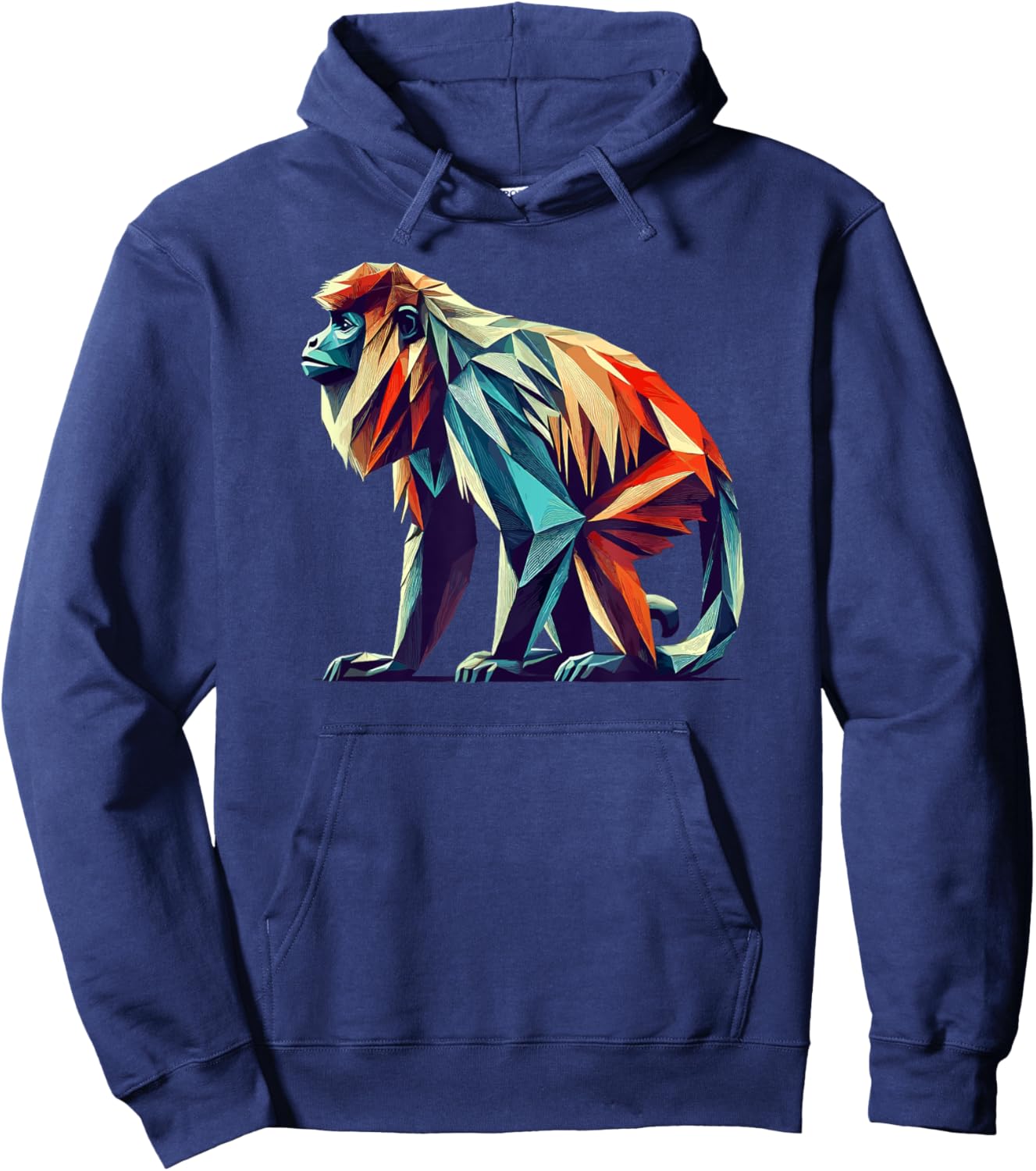 Geometric Art Howler Monkey Hoodie - Hoodie | Navy