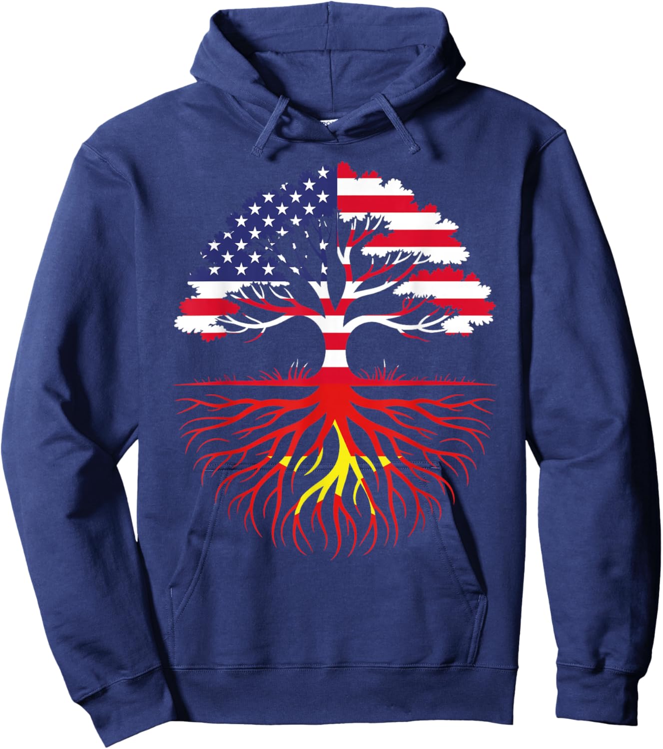 American Grown Vietnamese Roots Flag Heritage Hoodie - Hoodie | Navy