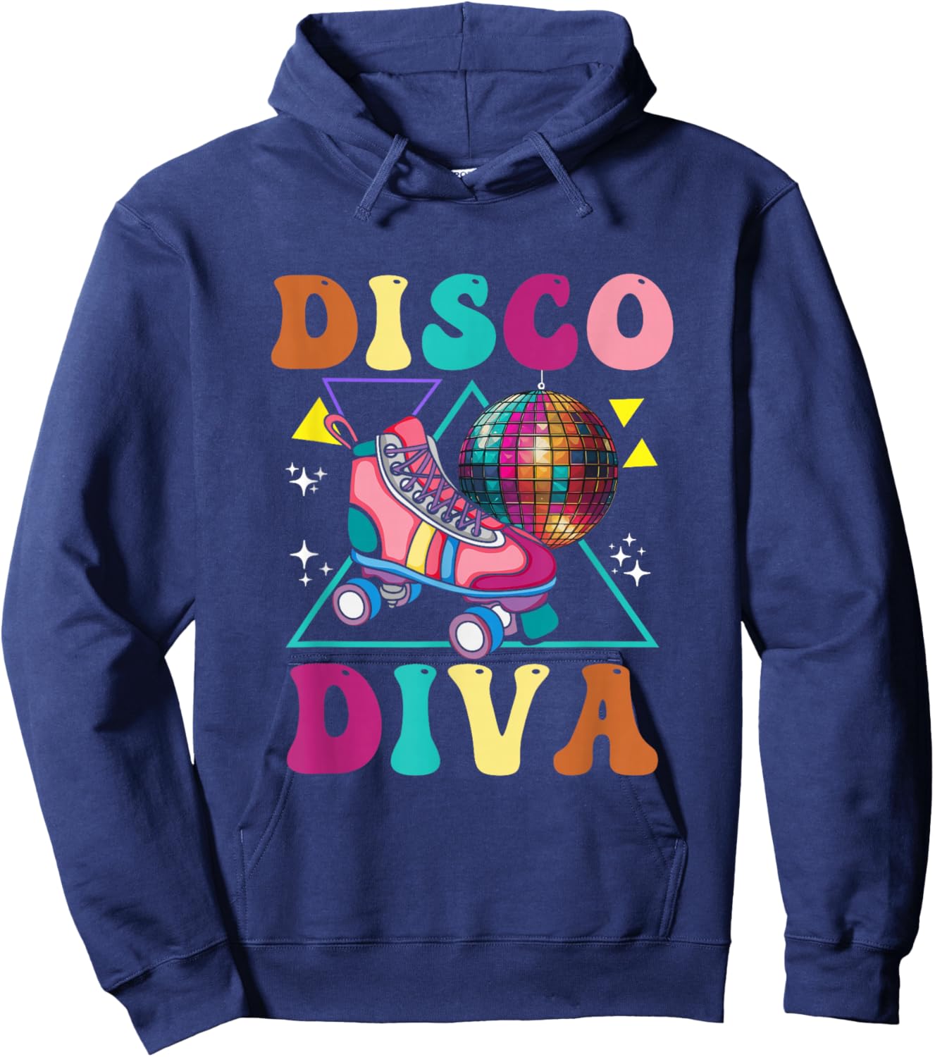 Roller Disco Diva Skate Girl 70s Skater Groovy Hoodie - Hoodie | Navy