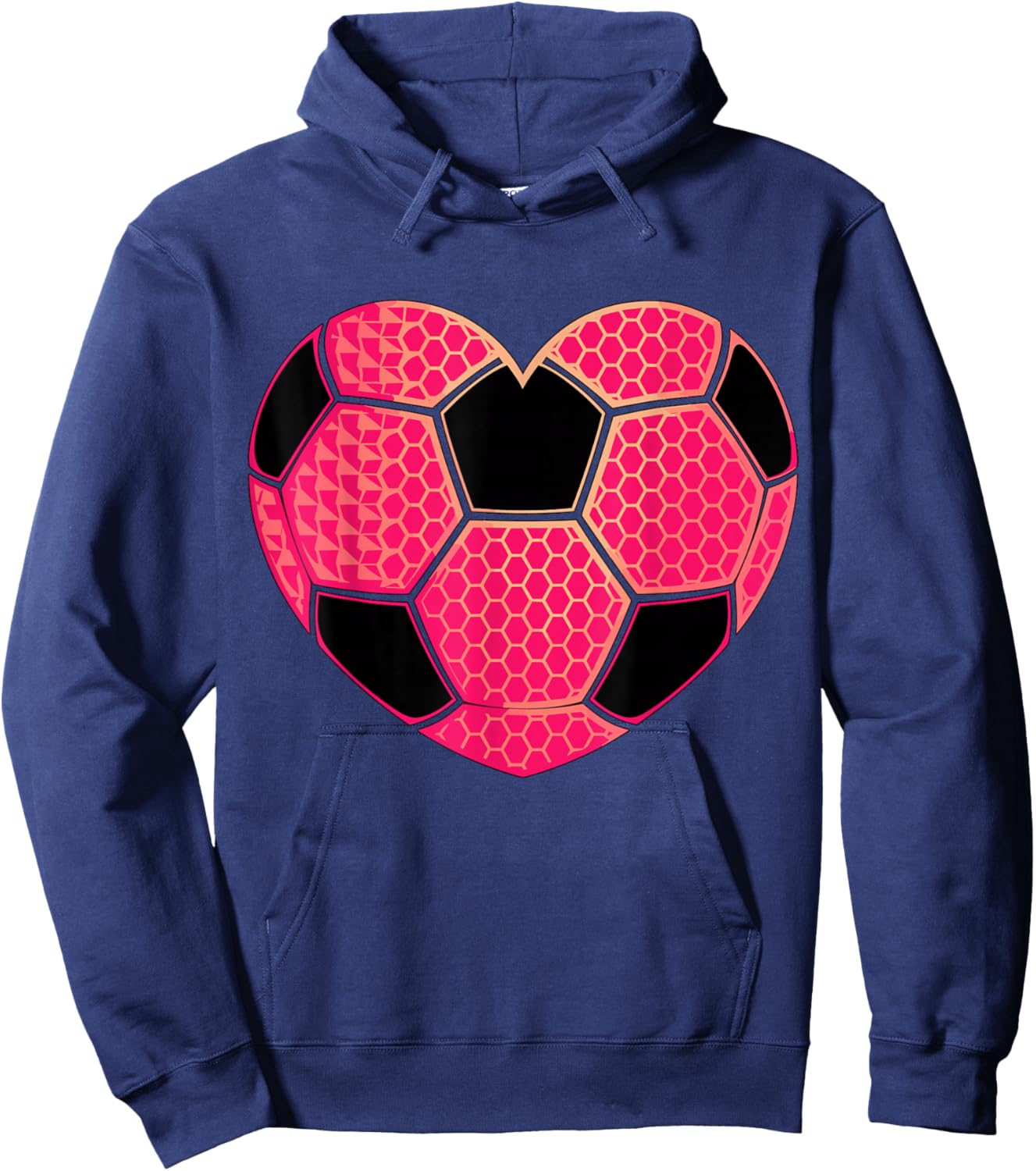Pink Soccer Heart Soccer Girl Hoodie - Hoodie | Navy