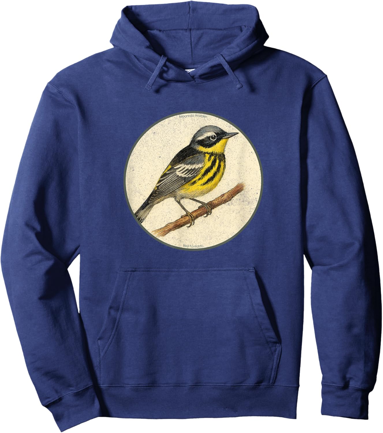 Colorful Retro Magnolia Warbler Bird Design Hoodie - Hoodie | Navy