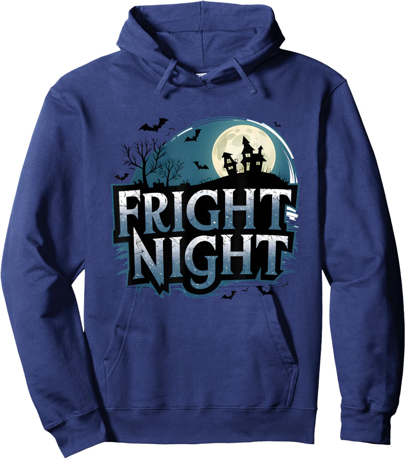 Fright Night Halloween Haunted House Hoodie - Hoodie | Navy