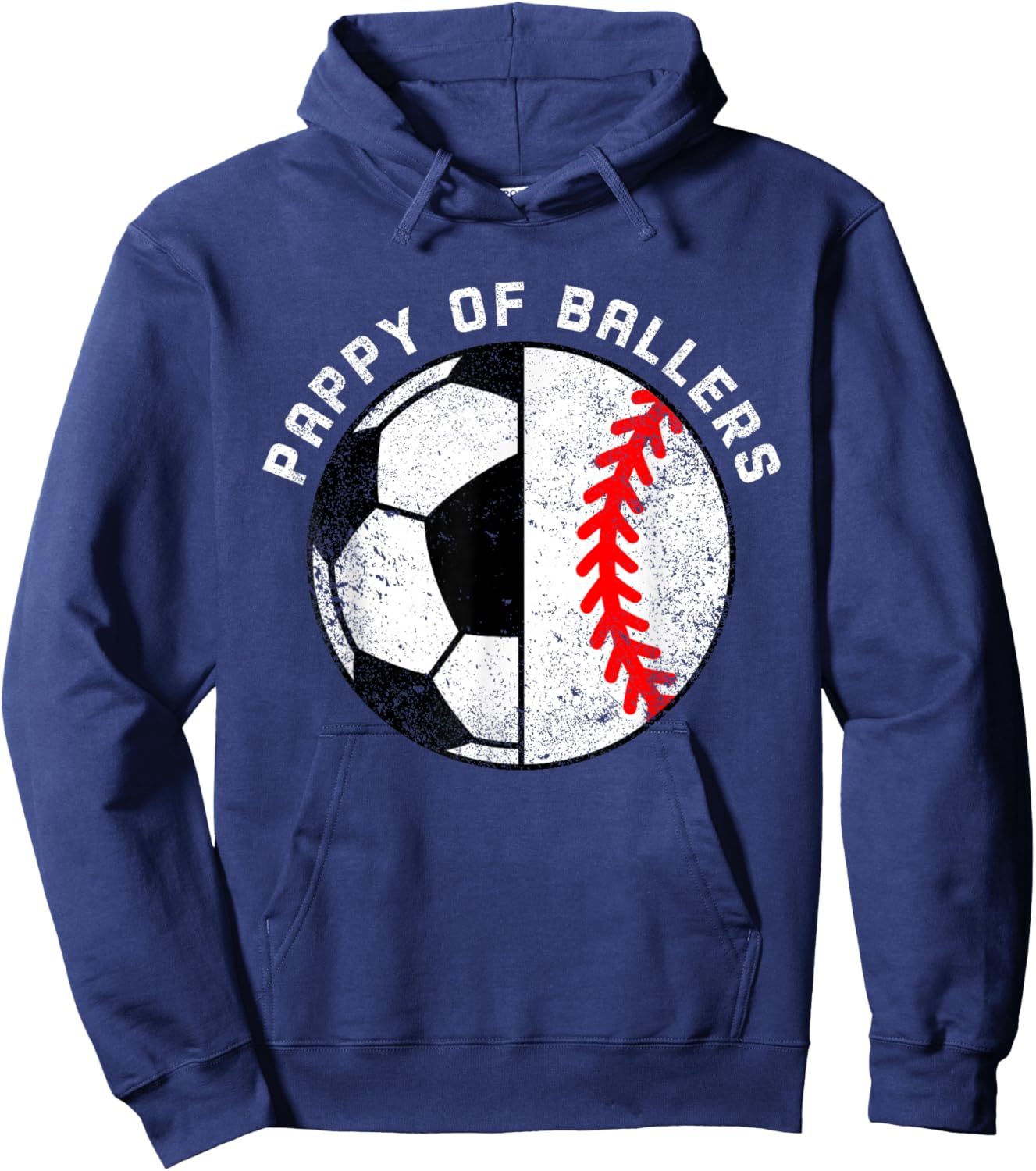 Pappy Of Ballers Funny Soccer Baseball Pappy Hoodie - Hoodie | Navy