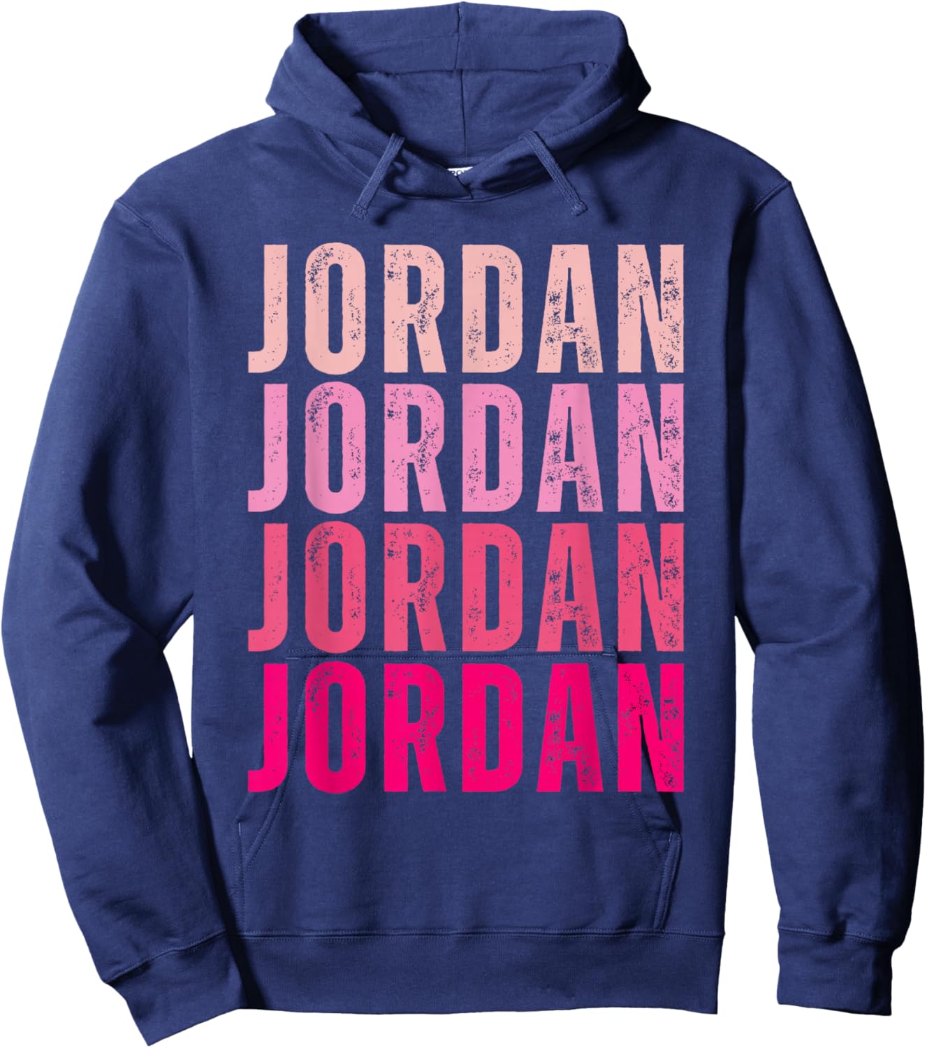 Jordan Personalized Name I Love Jordan Vintage Hoodie - Hoodie | Navy