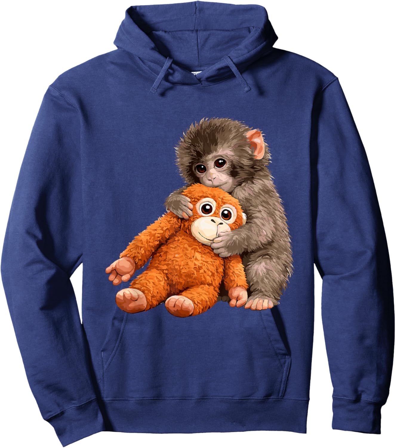 Cute Monkey Punch Baby Japanese Monkey Hoodie - Hoodie | Navy