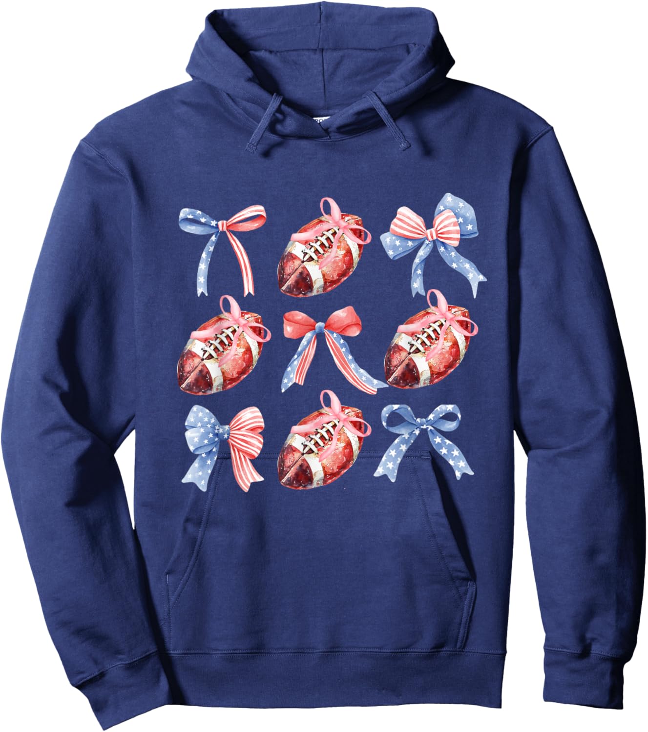 Game Day Coquette Football and girls Hoodie - Hoodie | Navy