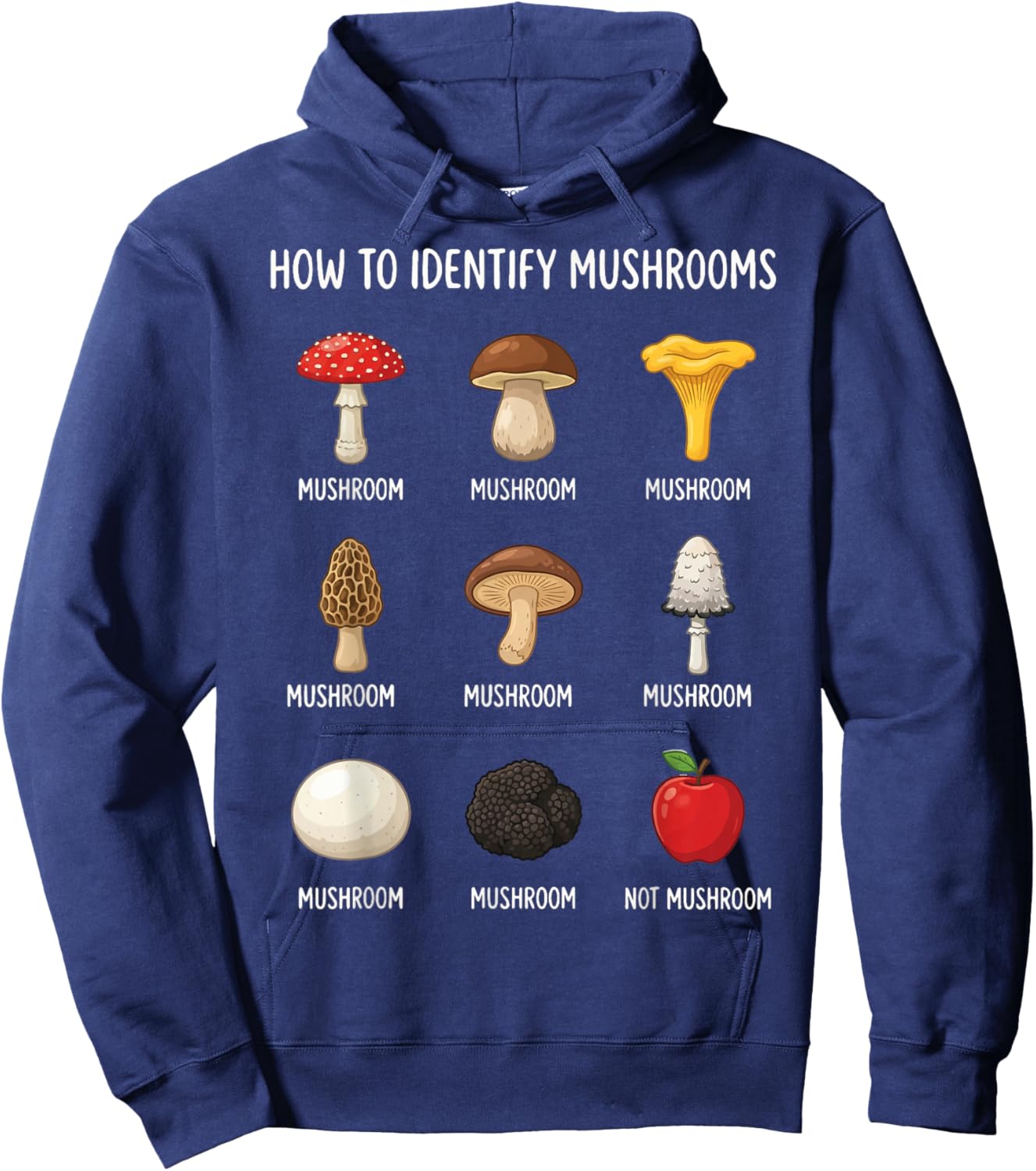 How to Identify Mushrooms Hoodie - Hoodie | Navy