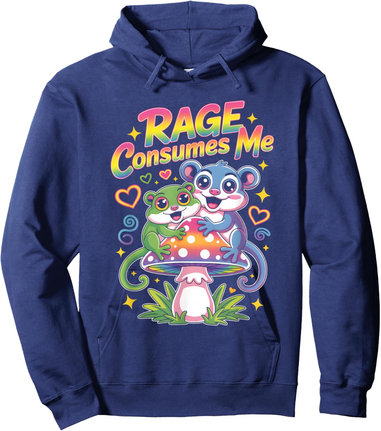 Rage Consumes Me T Shirt Cute Possum Meme Hoodie - Hoodie | Navy